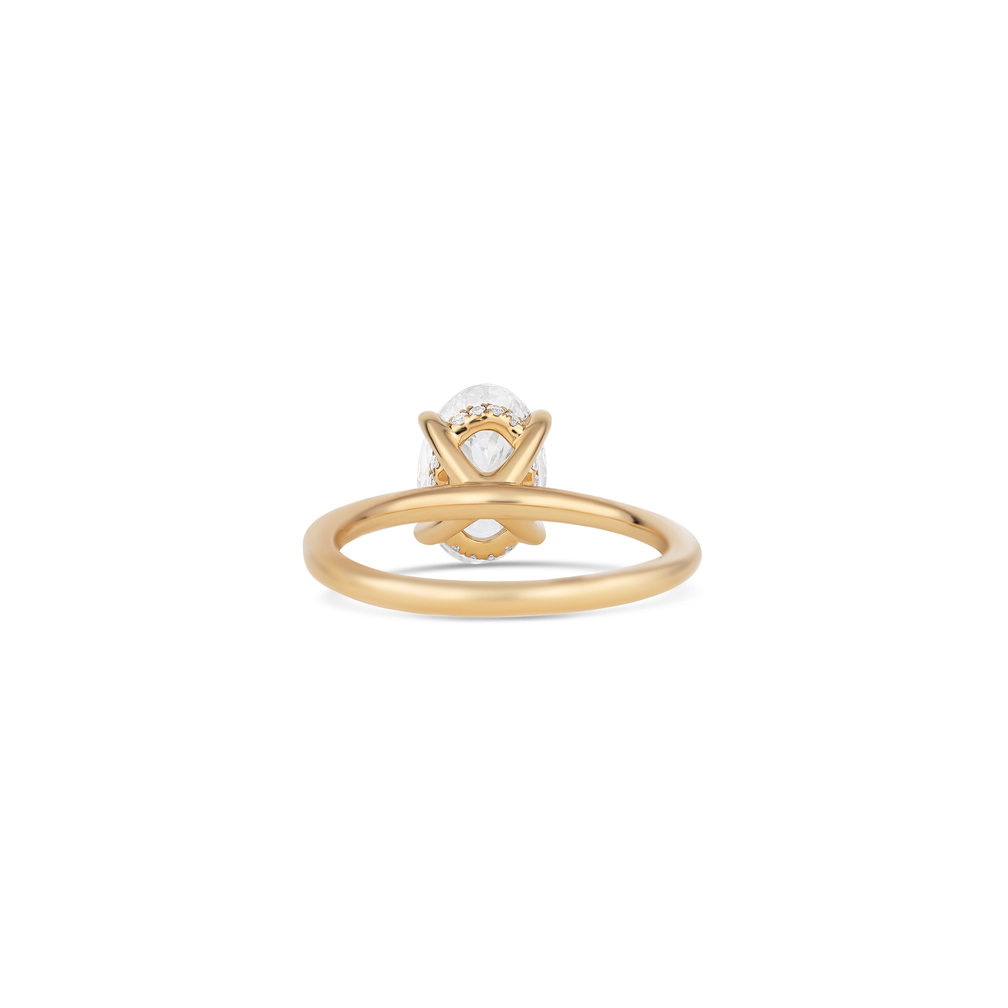 14K Yellow Gold Lab Grown Oval Diamond Halo Engagement Ring