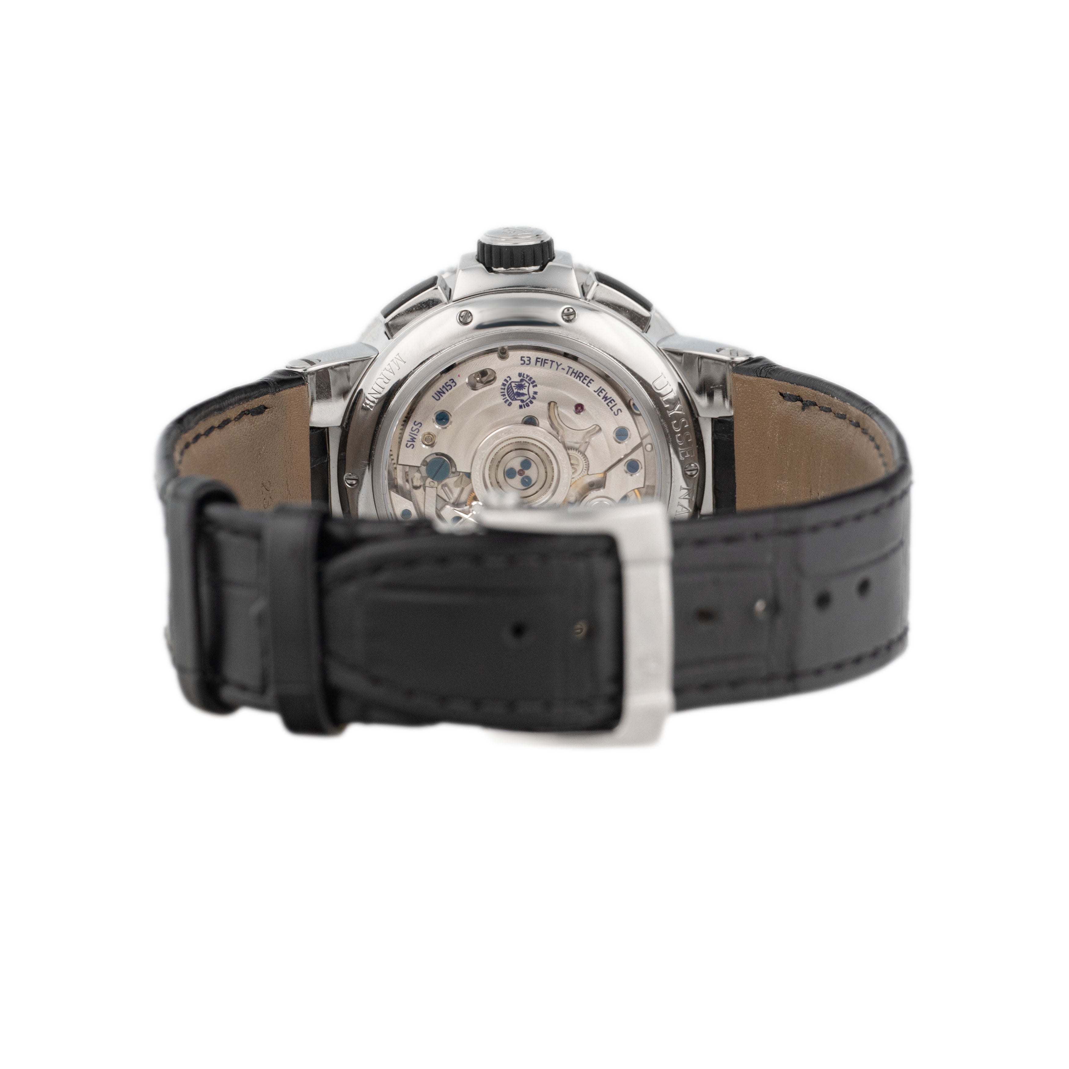 Ulysse Nardin Marine Chronograph Annual Calendar Stainless Steel White Dial 43mm 1533-150/40 Full Set