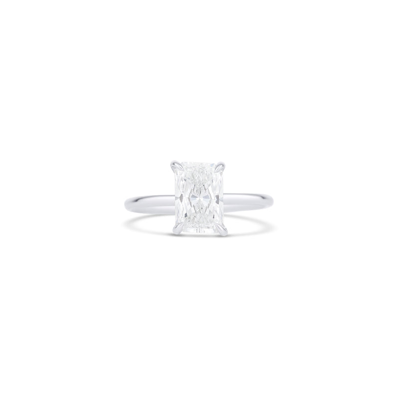 14K White Gold Lab Grown Radiant Diamond Halo Engagement Ring