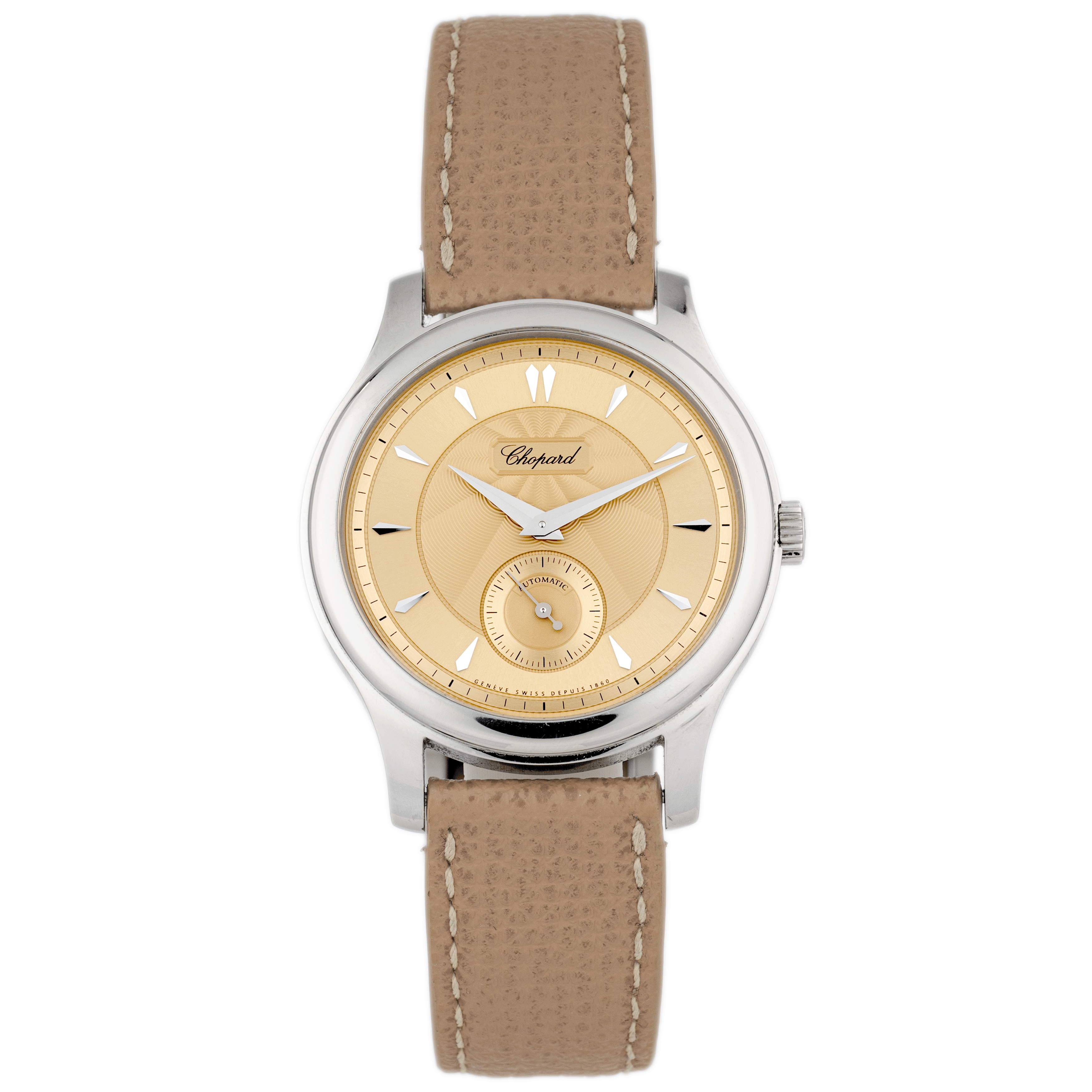 Chopard LUC 1860 Stainless Steel Salmon Dial 36.5mm 168860 Full Set