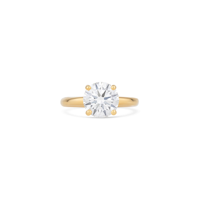18K Yellow Gold Lab Grown Round Diamond Halo Engagement Ring