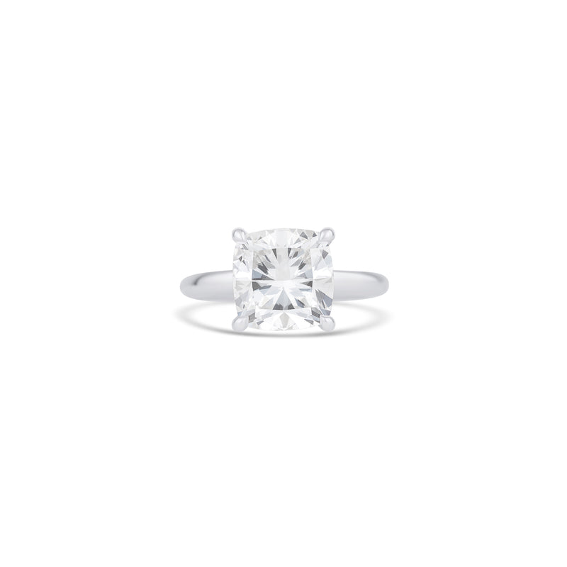 14K Yellow Gold Lab Grown Cushion Diamond Solitaire Engagement Ring