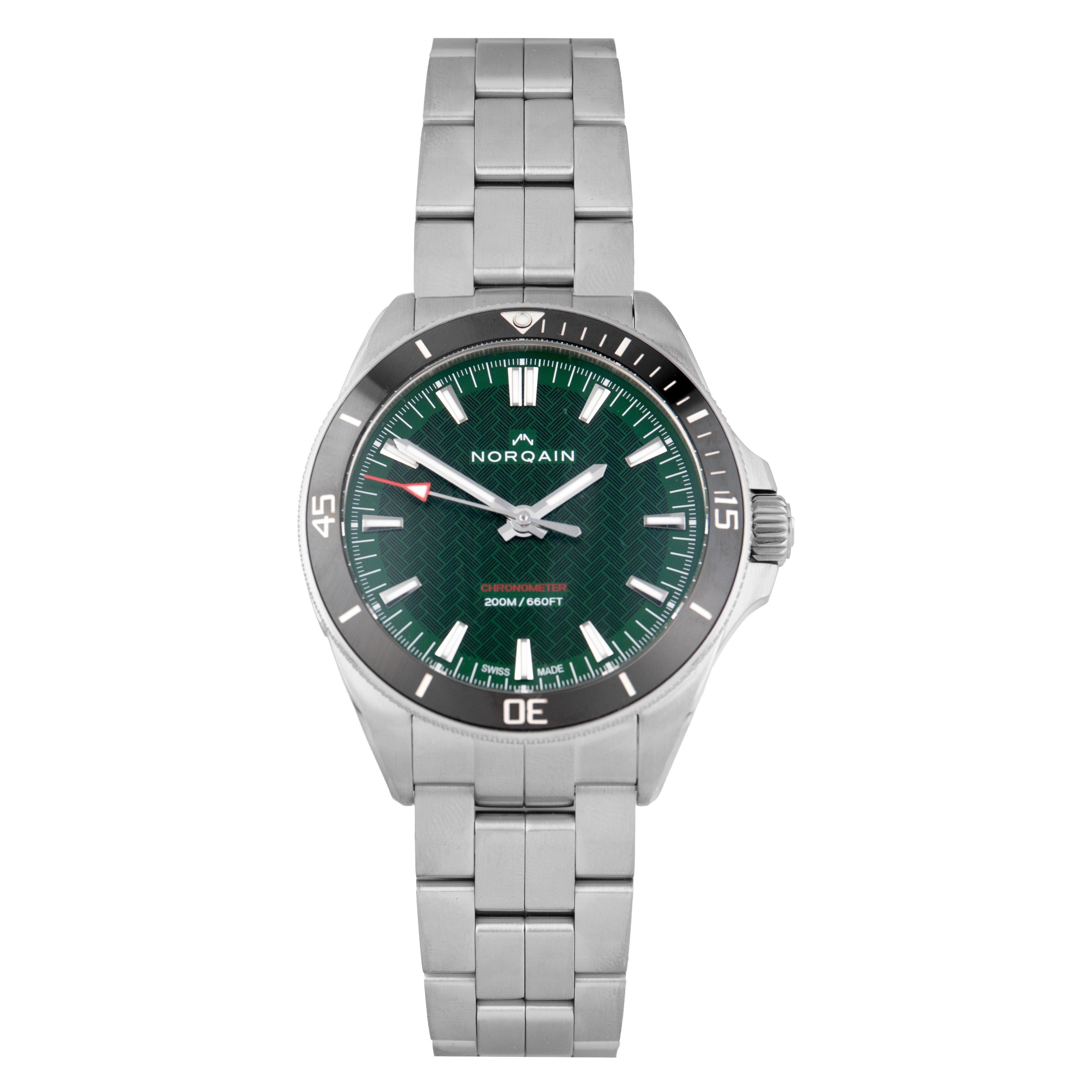 Norqain Adventure Neverest Stainless Steel Green Dial 40mm NN1001SC1CA/EB101/150S Full Set