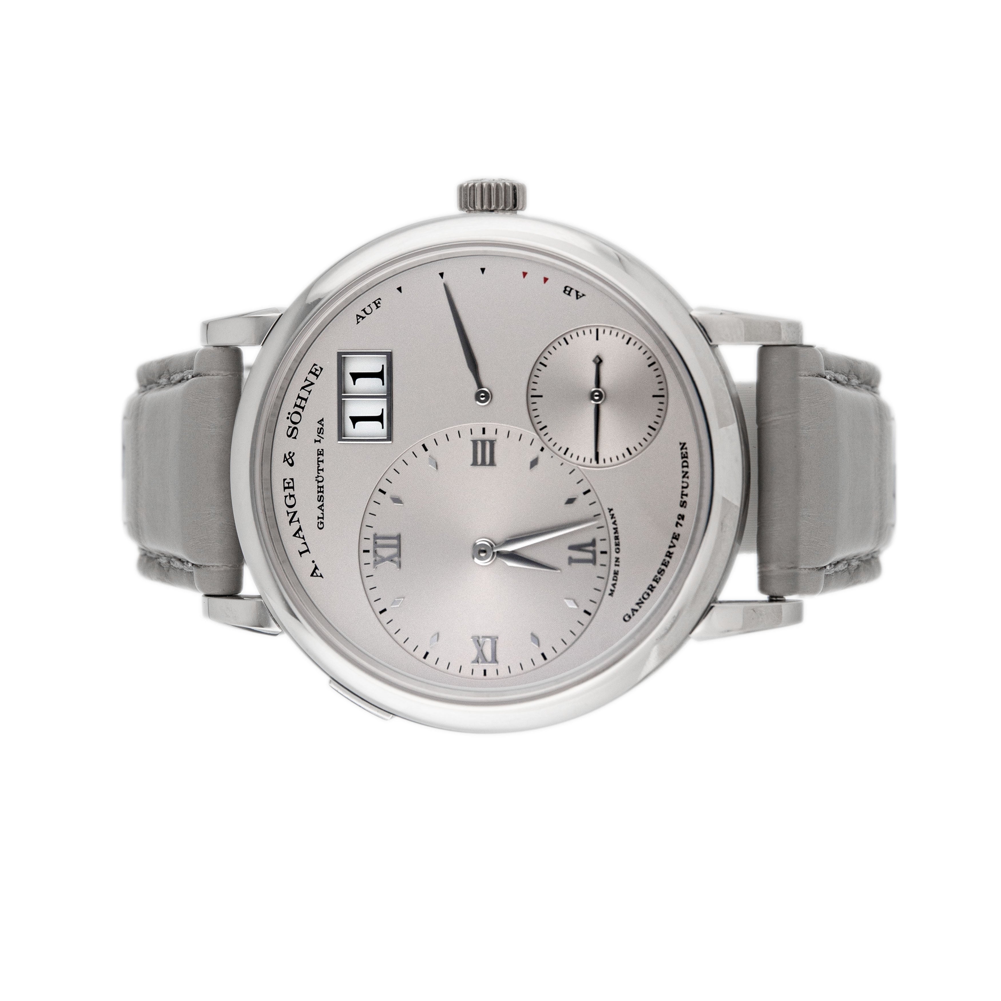 A. Lange & Sohne Grand Lange 1 Platinum Silver Dial 41mm 117.025 Full