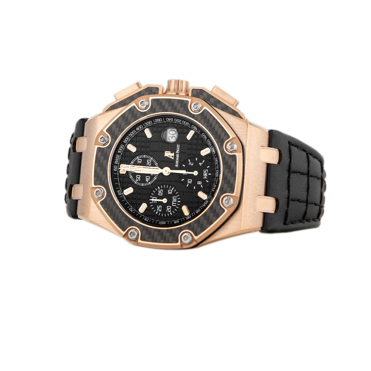 Audemars Piguet Royal Oak Offshore Chronograph Juan Pablo Montoya Rose Gold Black Dial 45mm 26030RO.OO.D021IN.01 Full Set
