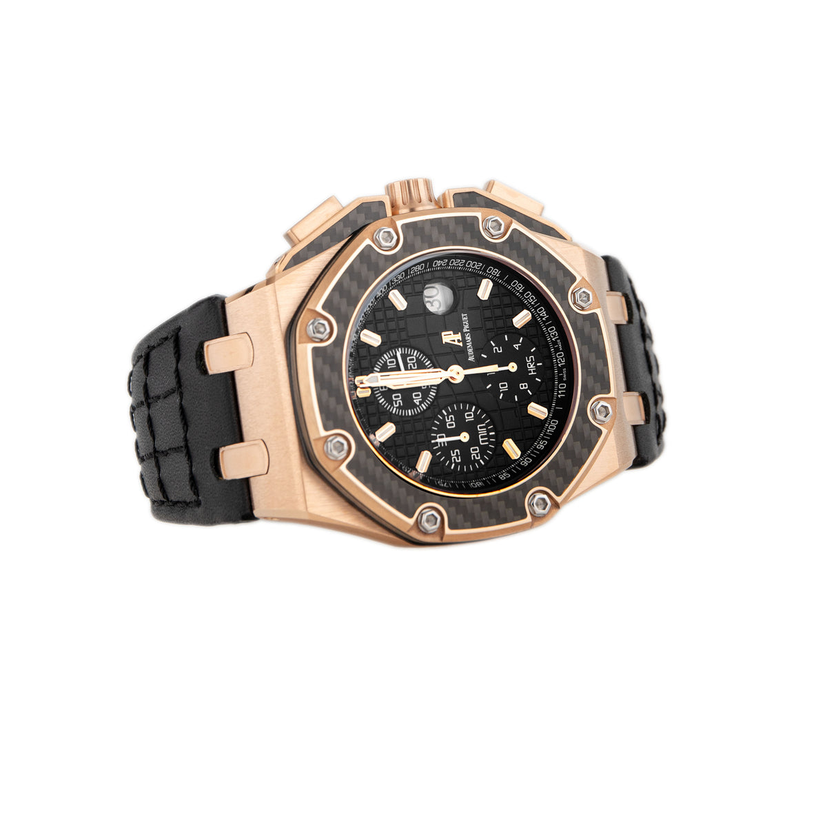 Audemars Piguet Royal Oak Offshore Chronograph Juan Pablo Montoya Rose Gold Black Dial 45mm 26030RO.OO.D021IN.01 Full Set