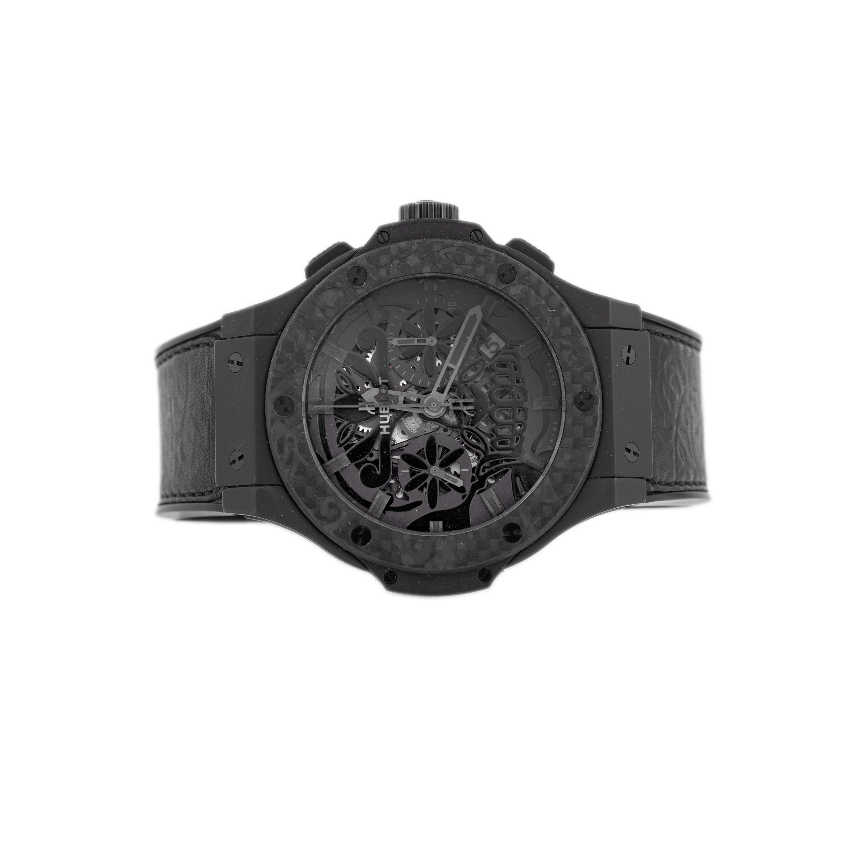 Hublot Big Bang Aero Bang Sugar Skull Ceramic Black Dial 44mm 311.CQ.1110.VR.FDK15 Full Set