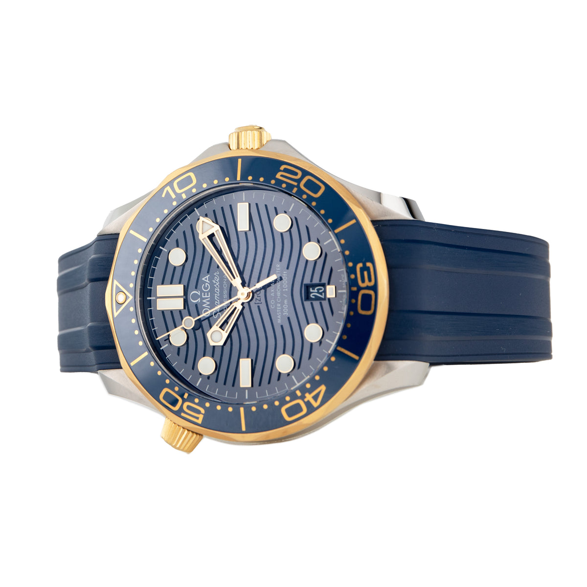 Omega Seamaster Diver 300M Stainless Steel & Yellow Gold Blue Dial 42m