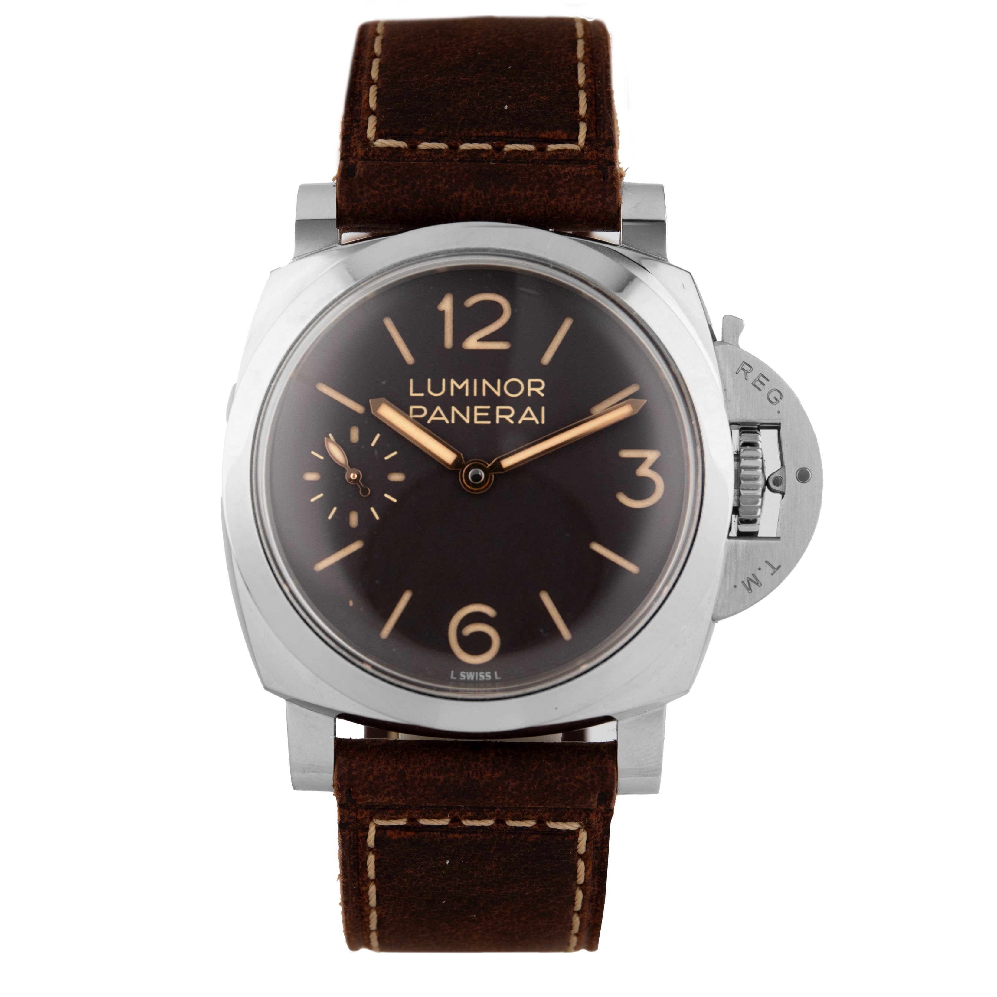 Panerai Luminor Stainless Steel Brown Dial 44mm Pam01731 Full Set