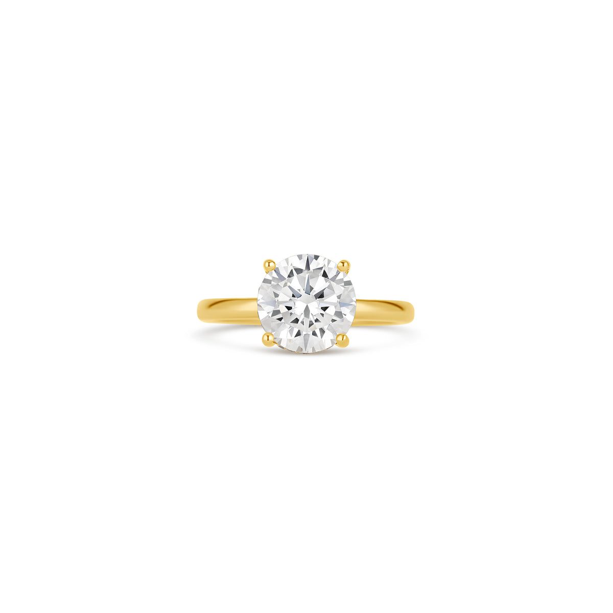 18k Yellow Gold Modern Classic Hidden Halo Diamond Engagement Ring Setting