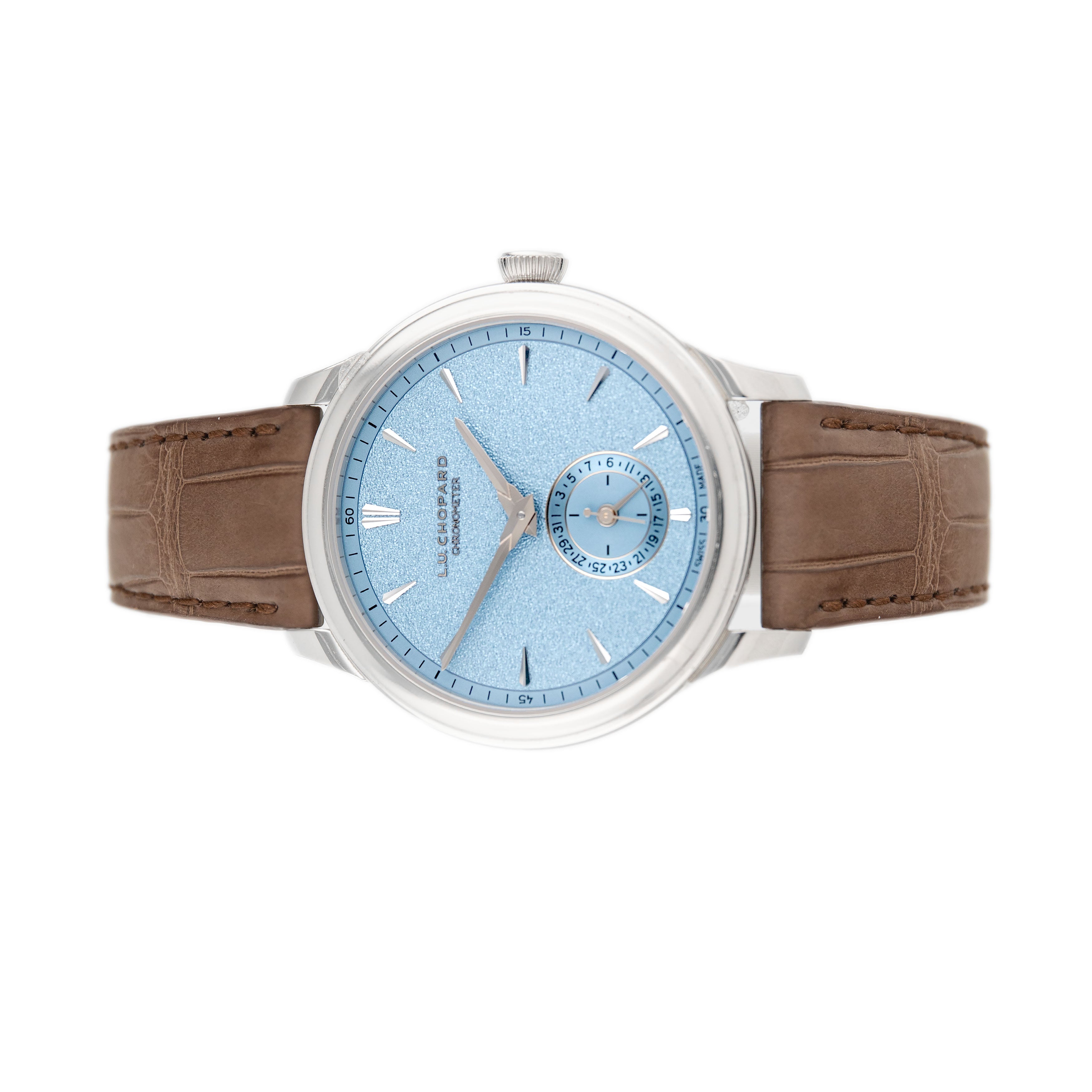 Chopard L.U.C Quattro Mark IV Platinum Blue Dial 39mm 161954-9001 Full Set