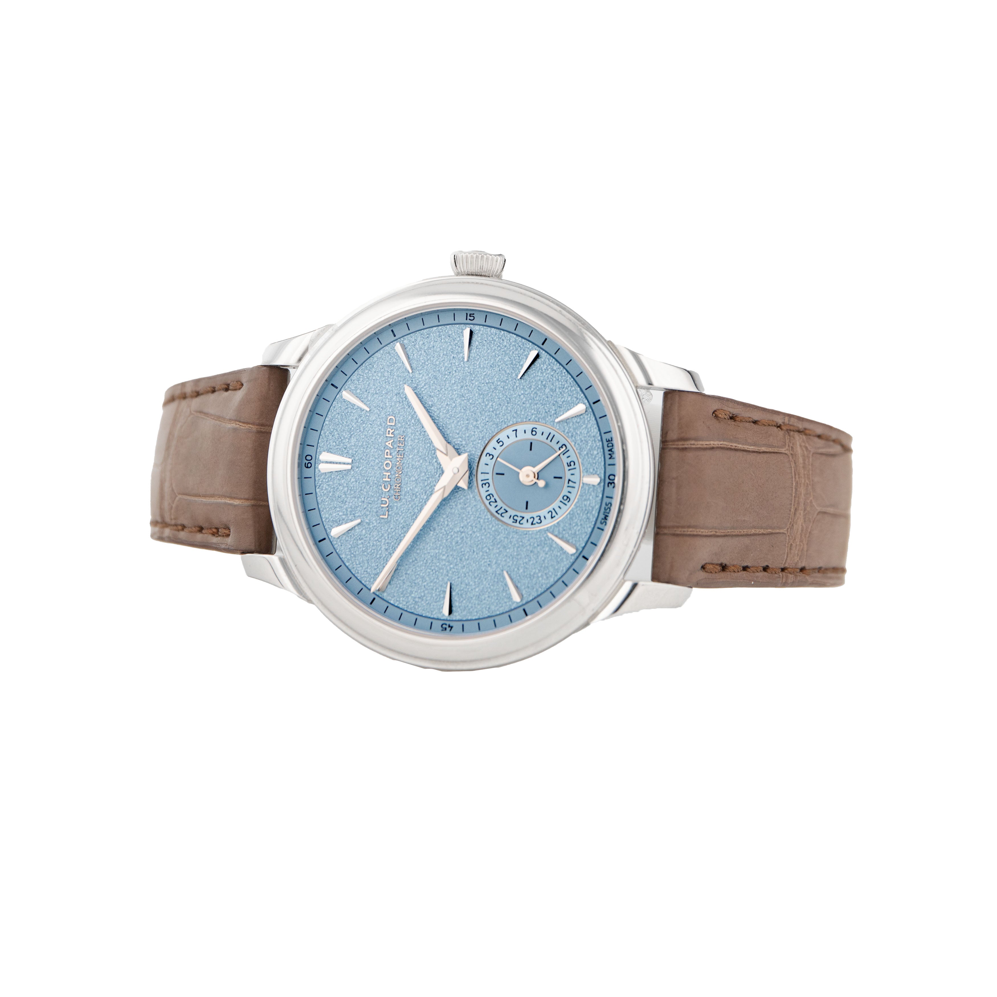 Chopard L.U.C Quattro Mark IV Platinum Blue Dial 39mm 161954-9001 Full Set