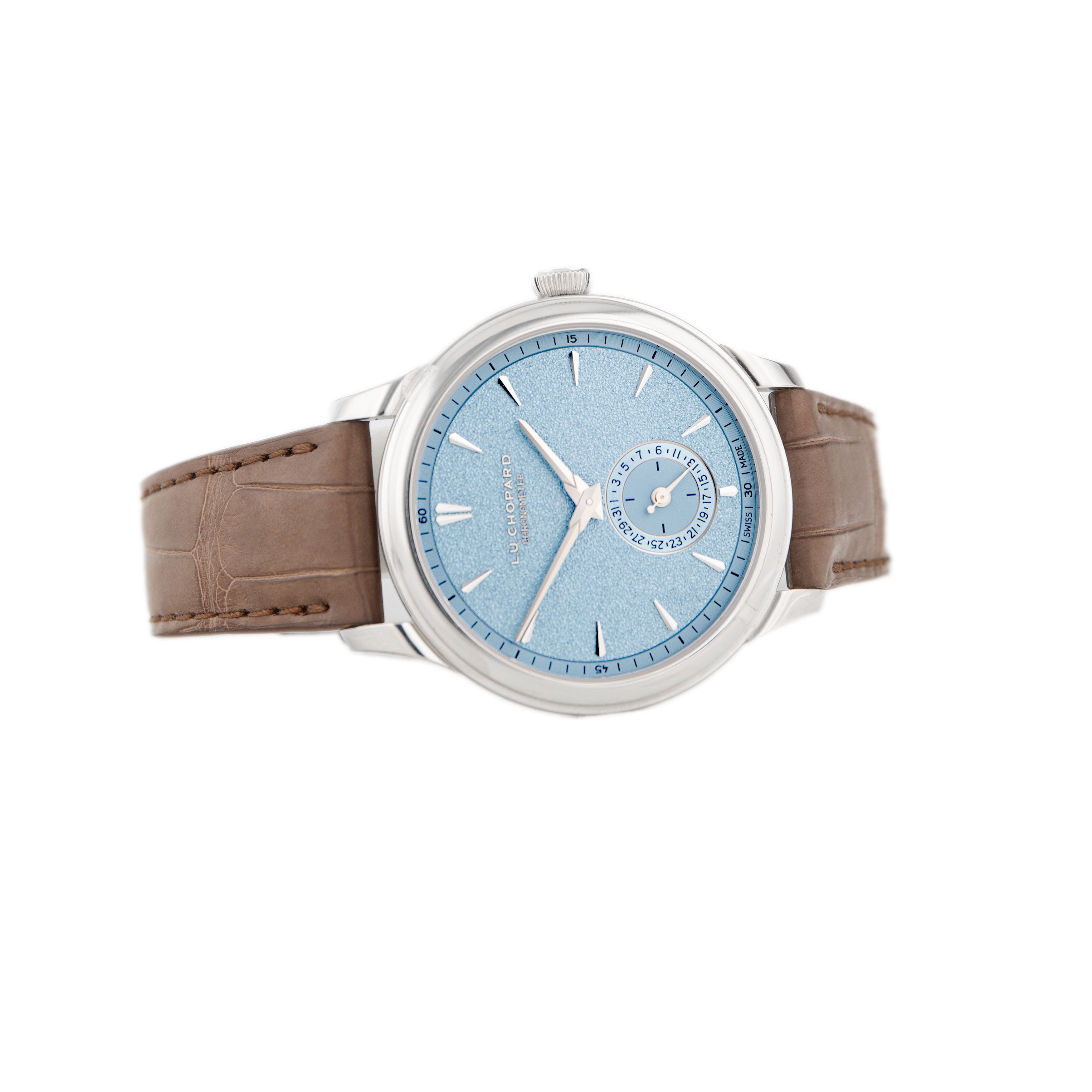 Chopard L.U.C Quattro Mark IV Platinum Blue Dial 39mm 161954-9001 Full Set