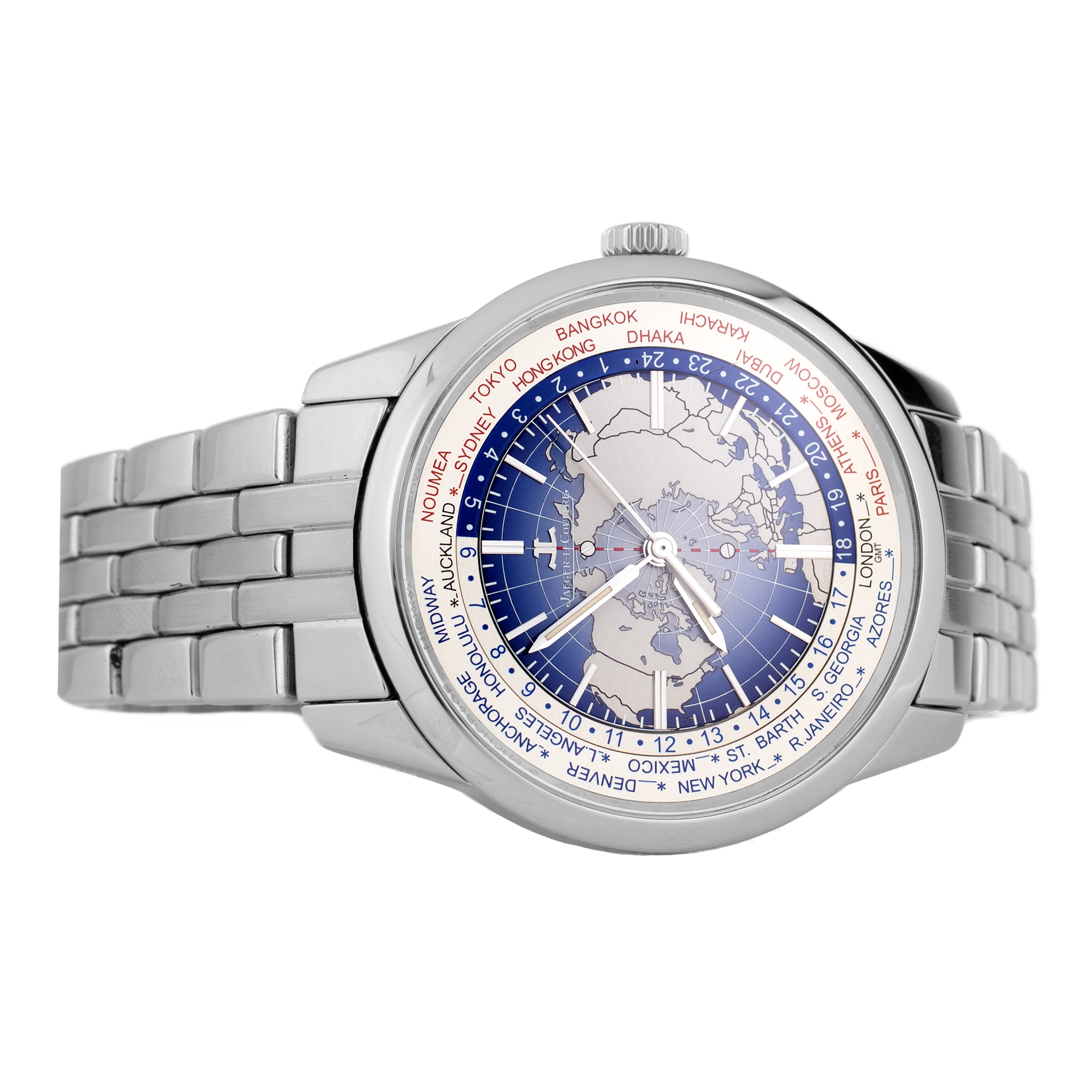 Jaeger-LeCoultre Geophysic Universal Time Stainless Steel Blue Dial 41.6mm Q8108120 Full Set