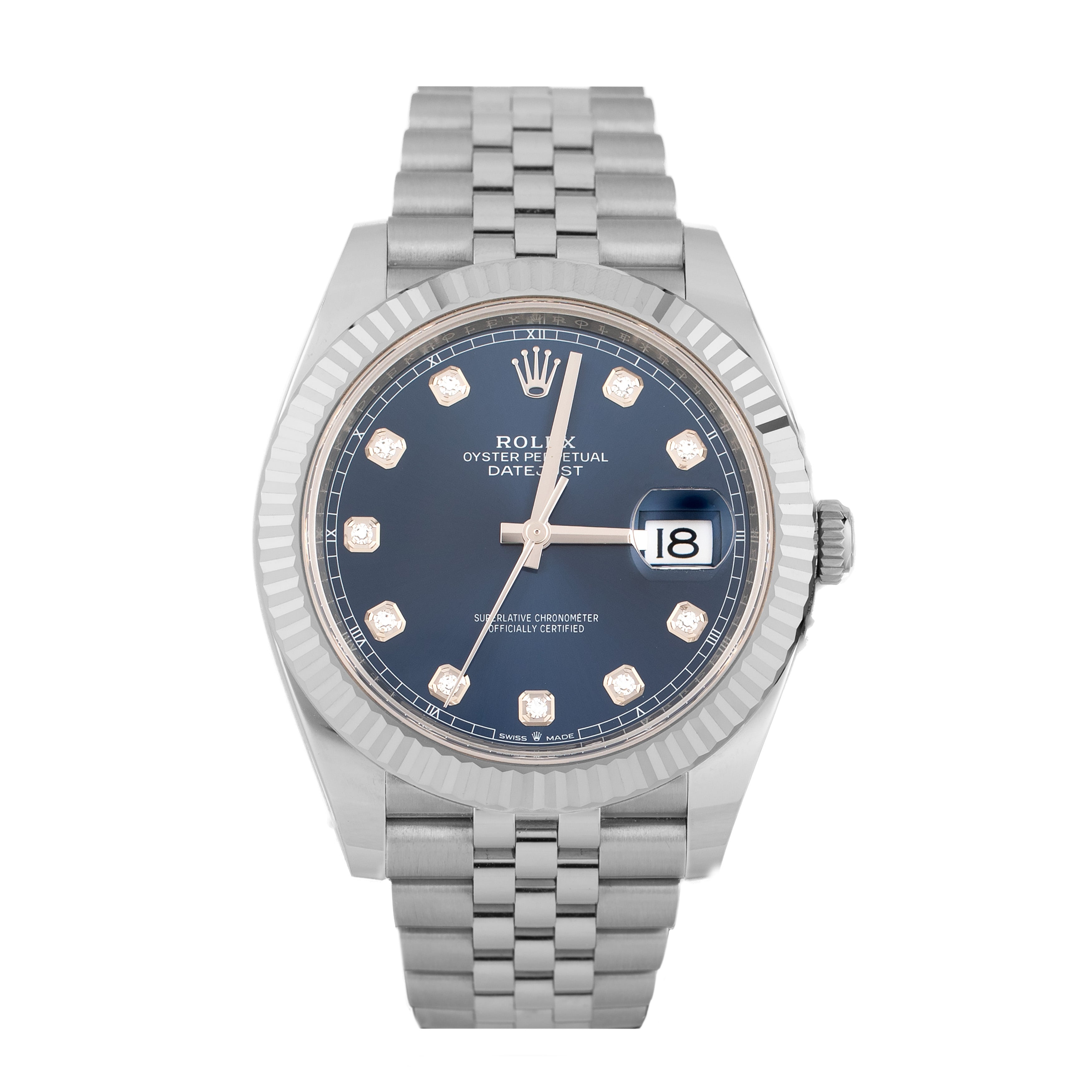 Rolex Datejust 41 Stainless Steel Blue Dial Jubilee 41mm 126334 Full Set