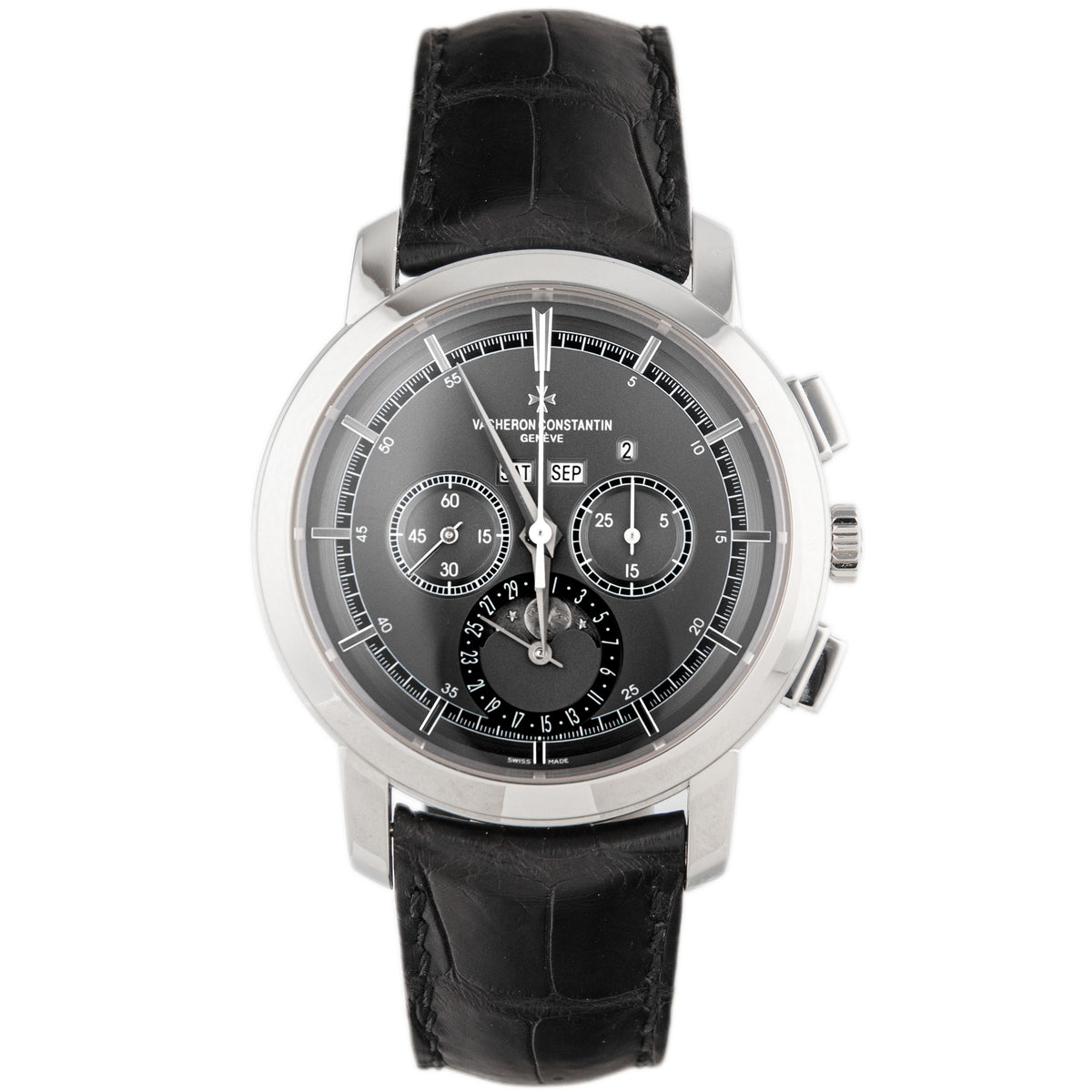 Vacheron Constantin Traditionnelle Chronograph Perpetual Calendar Platinum Gray Dial 43mm 47292/000P-9510 Full Set