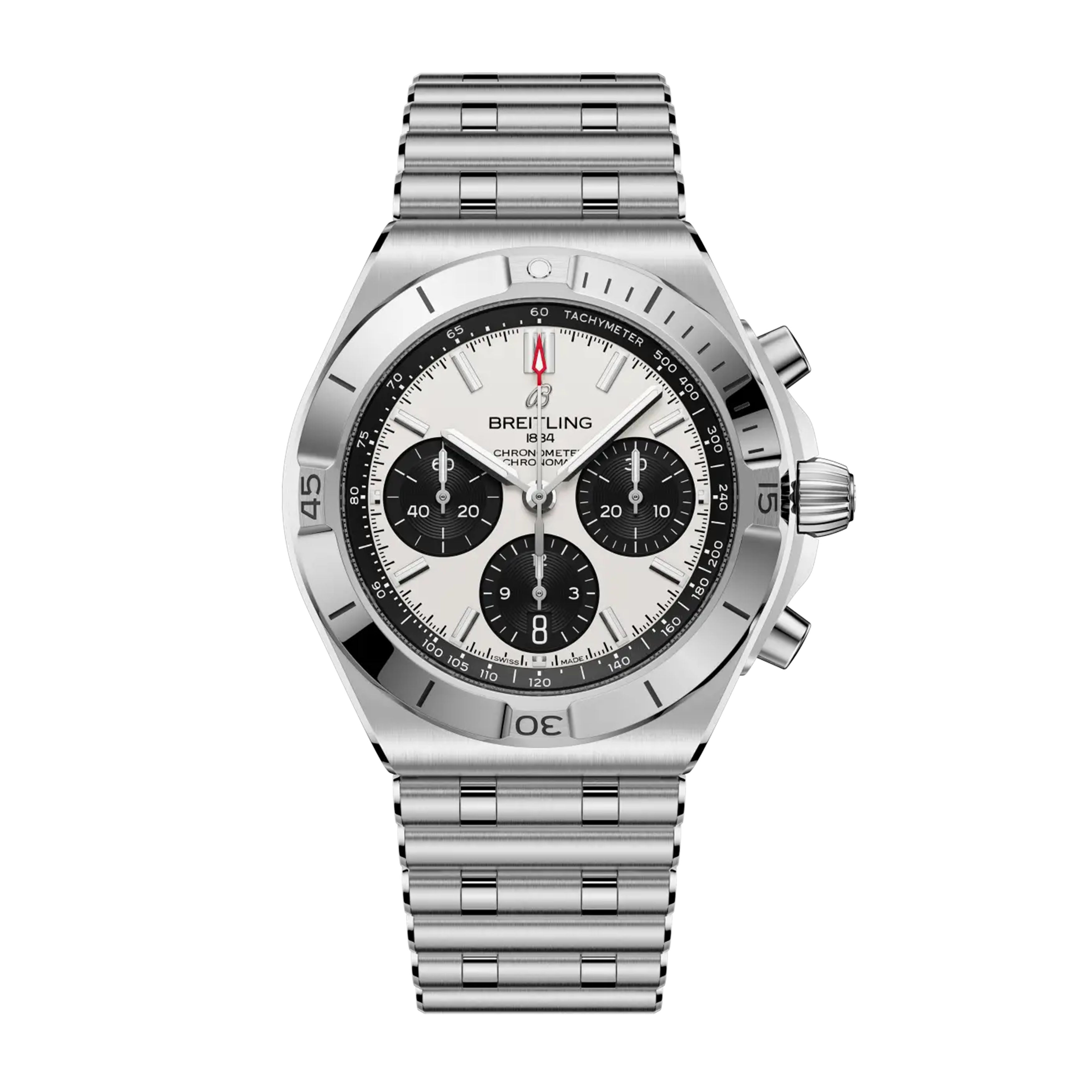 Breitling Chronomat B01 Chronograph Watch, 42mm White Dial, AB0158101A1A1