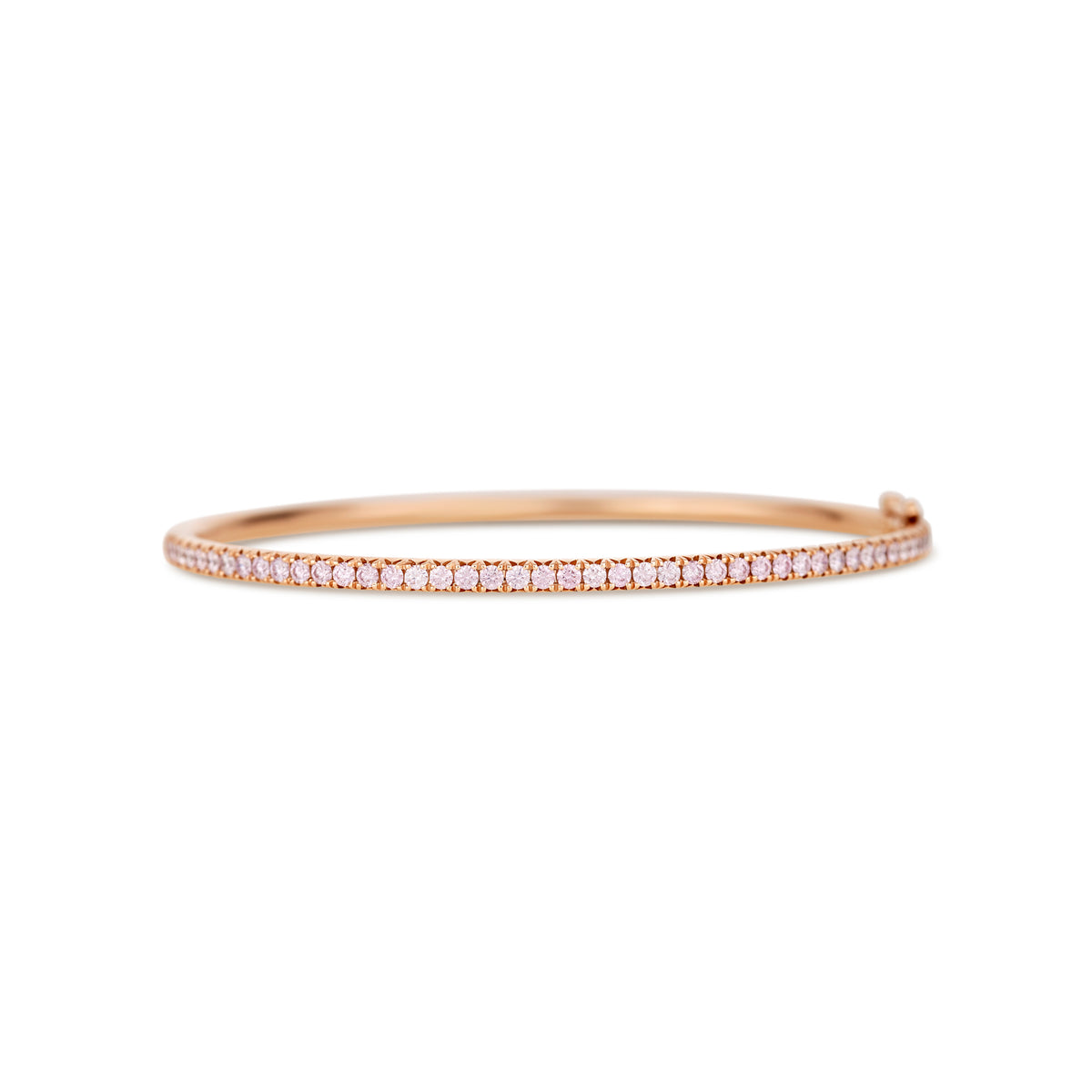18k Rose Gold Pink Diamond Bangle