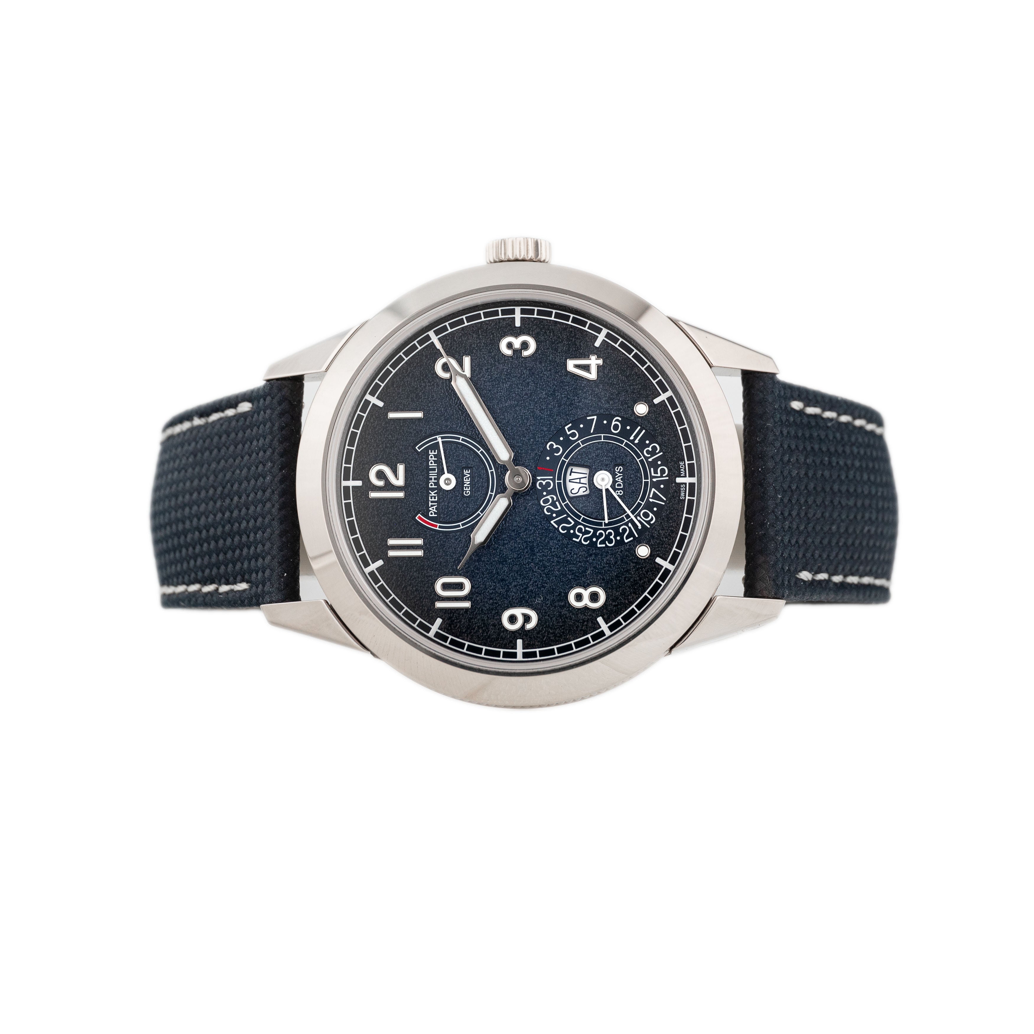 Patek Philippe Complications Calatrava White Gold Blue Dial 41mm 5328G-001 Full Set