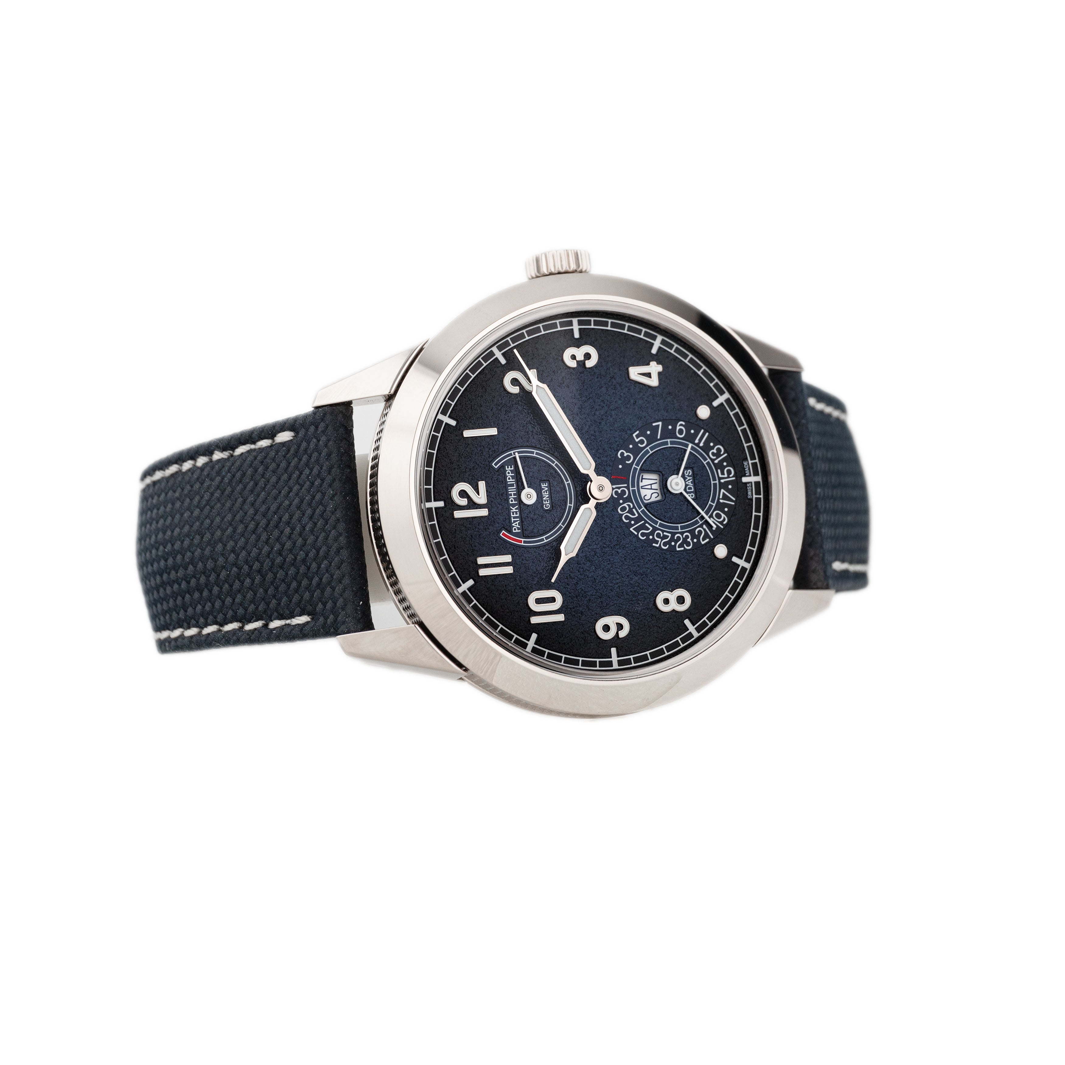 Patek Philippe Complications Calatrava White Gold Blue Dial 41mm 5328G-001 Full Set
