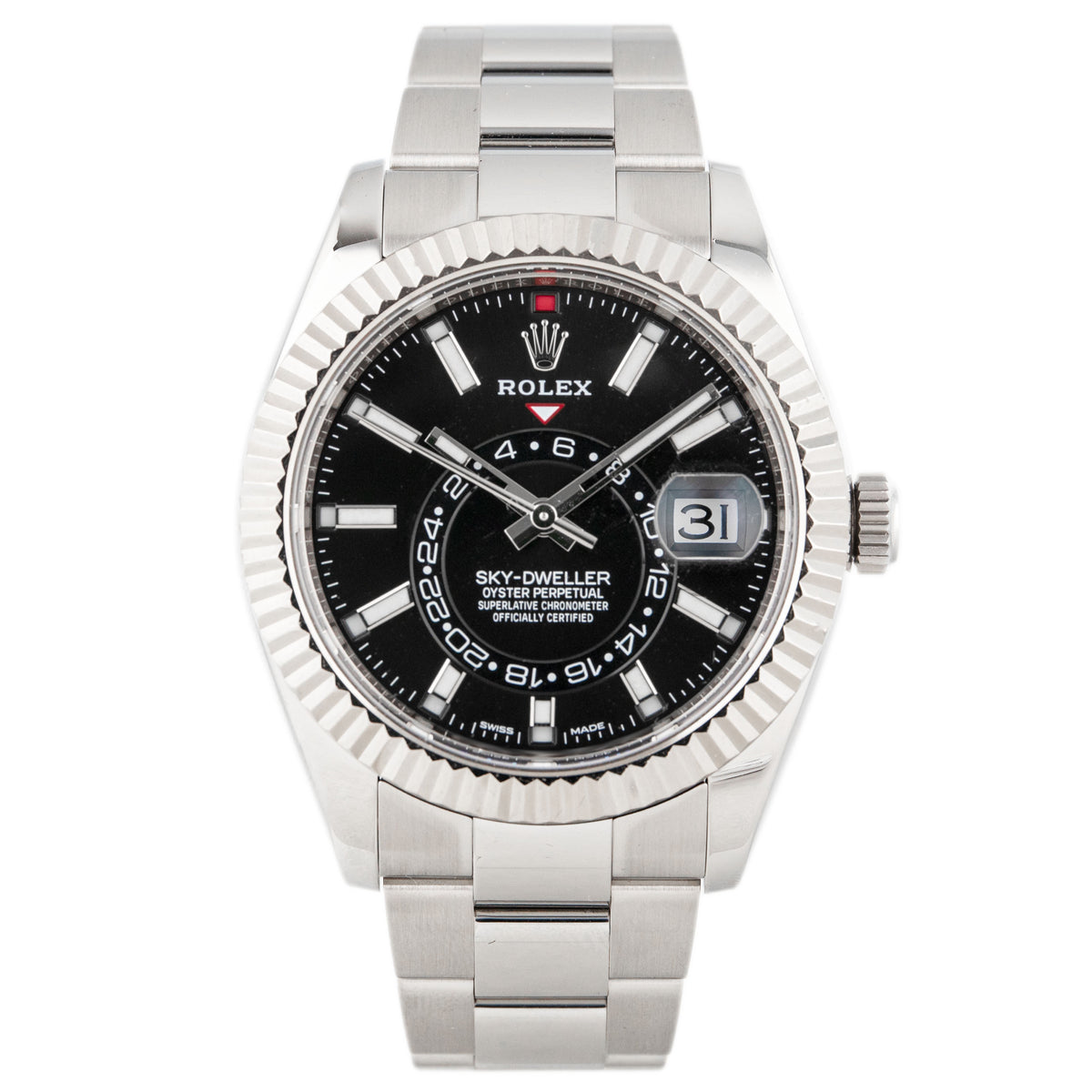 Rolex Sky Dweller Black Dial Stainless Steel Black Dial Oyster 42mm 326934 Full Set