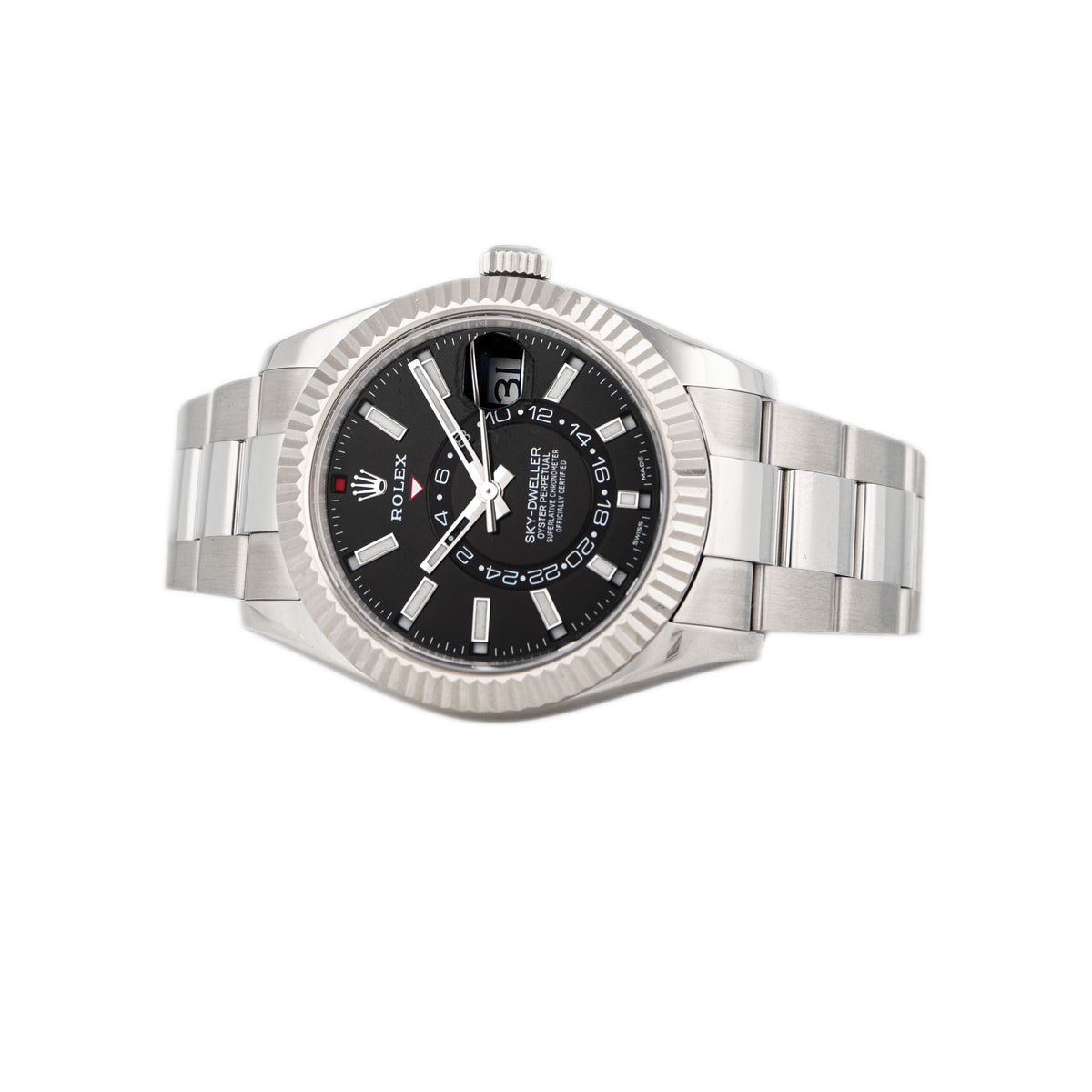 Rolex Sky Dweller Black Dial Stainless Steel Black Dial Oyster 42mm 326934 Full Set