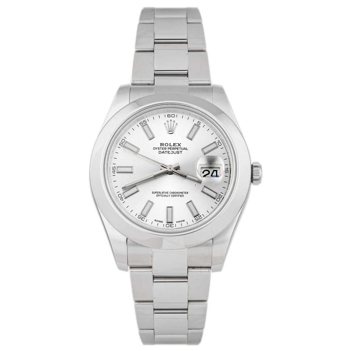 Rolex Datejust II Stainless Steel Silver Dial 41mm 116300 Full Set 