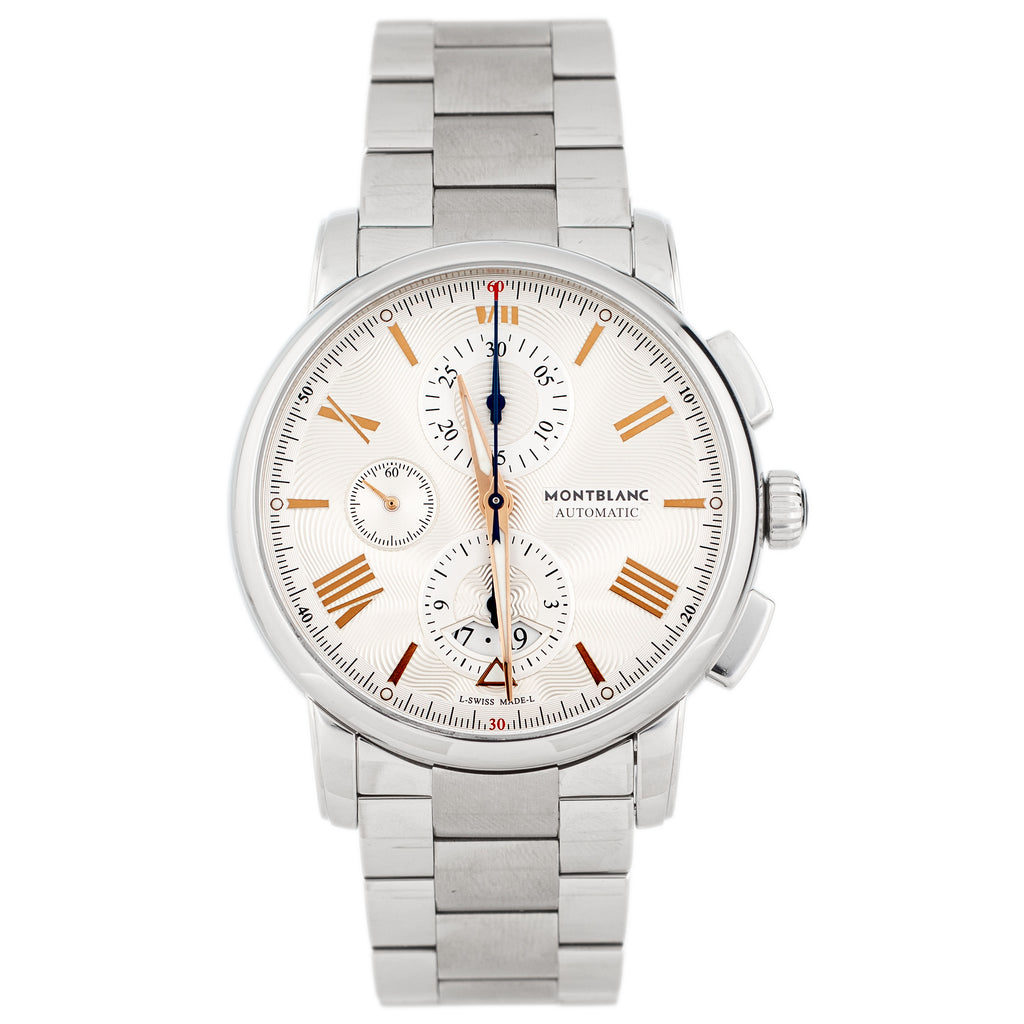 Montblanc 4810 Chronograph Stainless Steel Silver Dial 43mm 114856 Ful