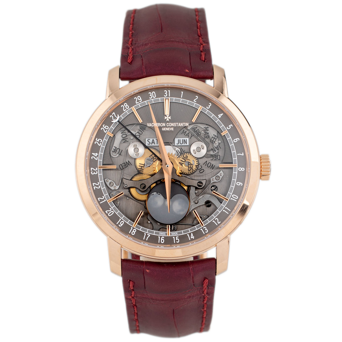 Vacheron Constantin Traditionnelle Complete Calendar Openface Rose Gold Skeleton Dial 41mm 4020T/000R-B654 Full Set