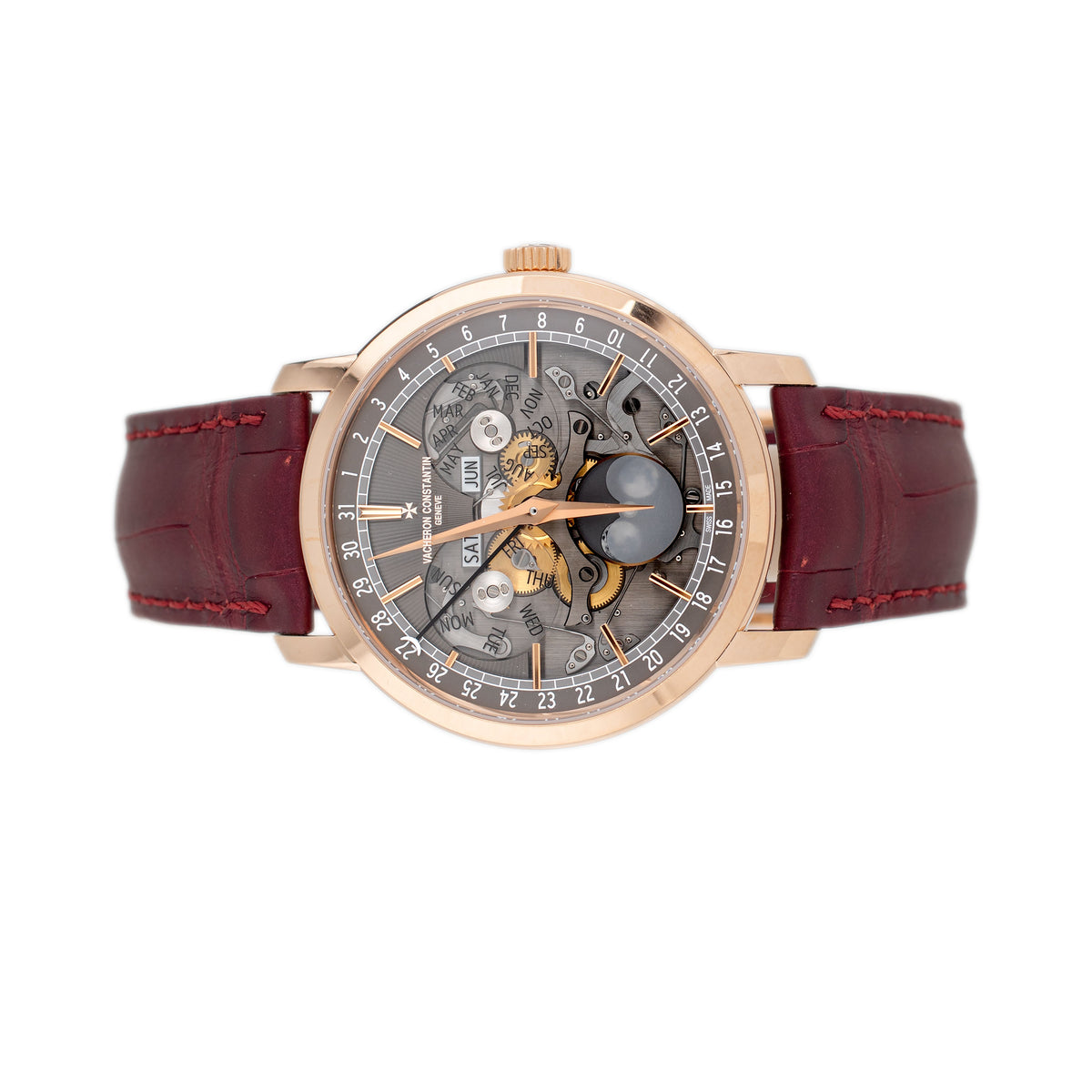 Vacheron Constantin Traditionnelle Complete Calendar Openface Rose Gold Skeleton Dial 41mm 4020T/000R-B654 Full Set