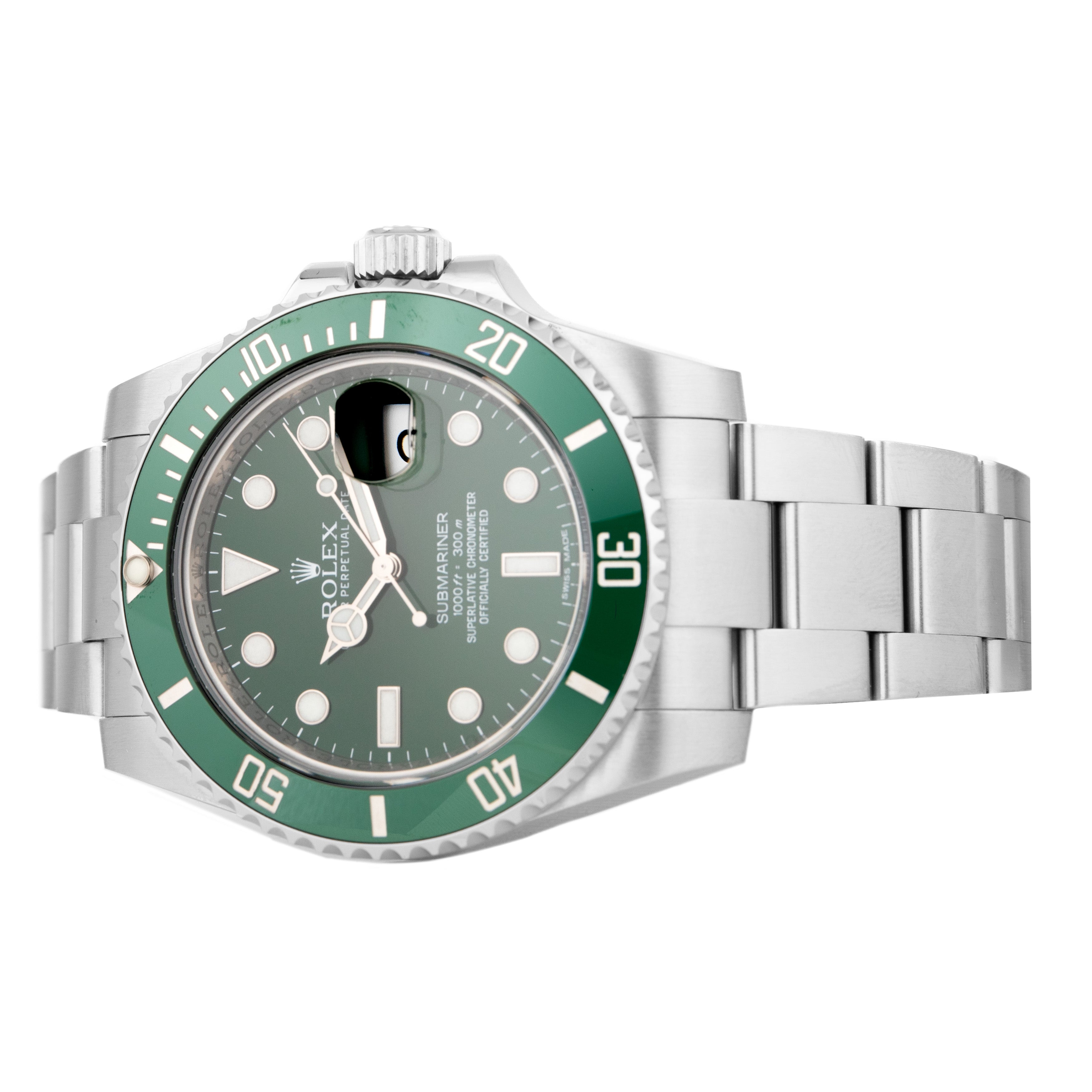 Rolex Submariner Date Hulk Stainless Steel Green Dial40mm 116610LV Ful