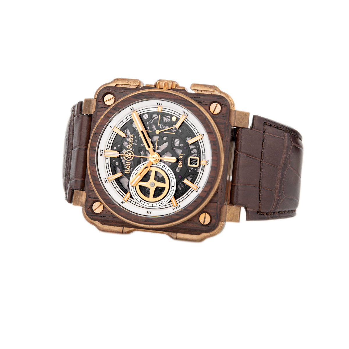 Bell & Ross BR01-92 Bronze and Wood Skeleton Dial 48x48mm BR01-92