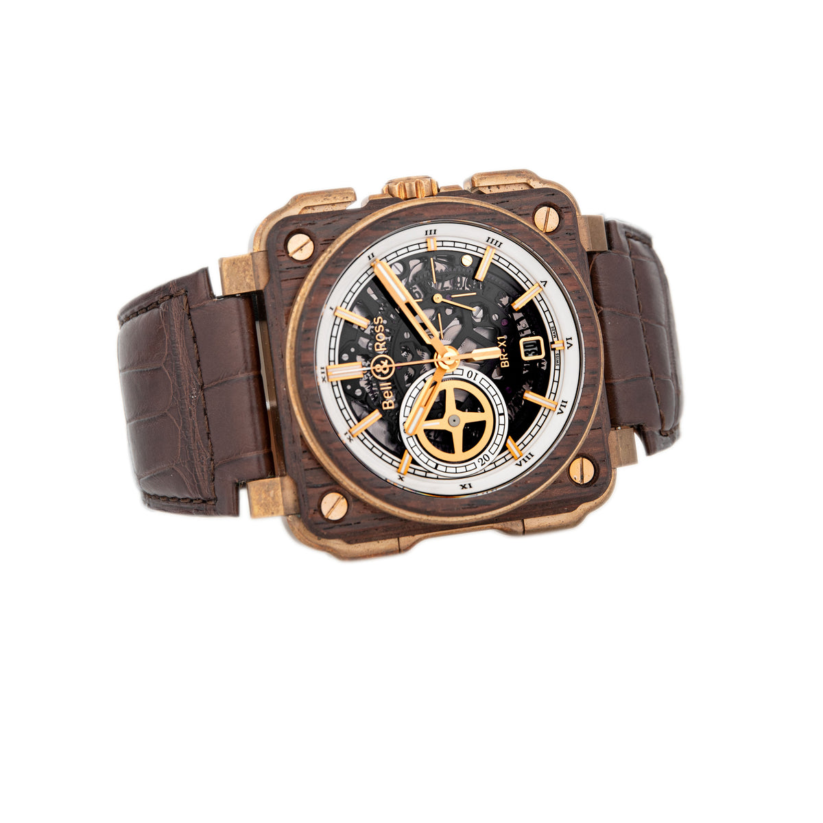 Bell & Ross BR01-92 Bronze and Wood Skeleton Dial 48x48mm BR01-92