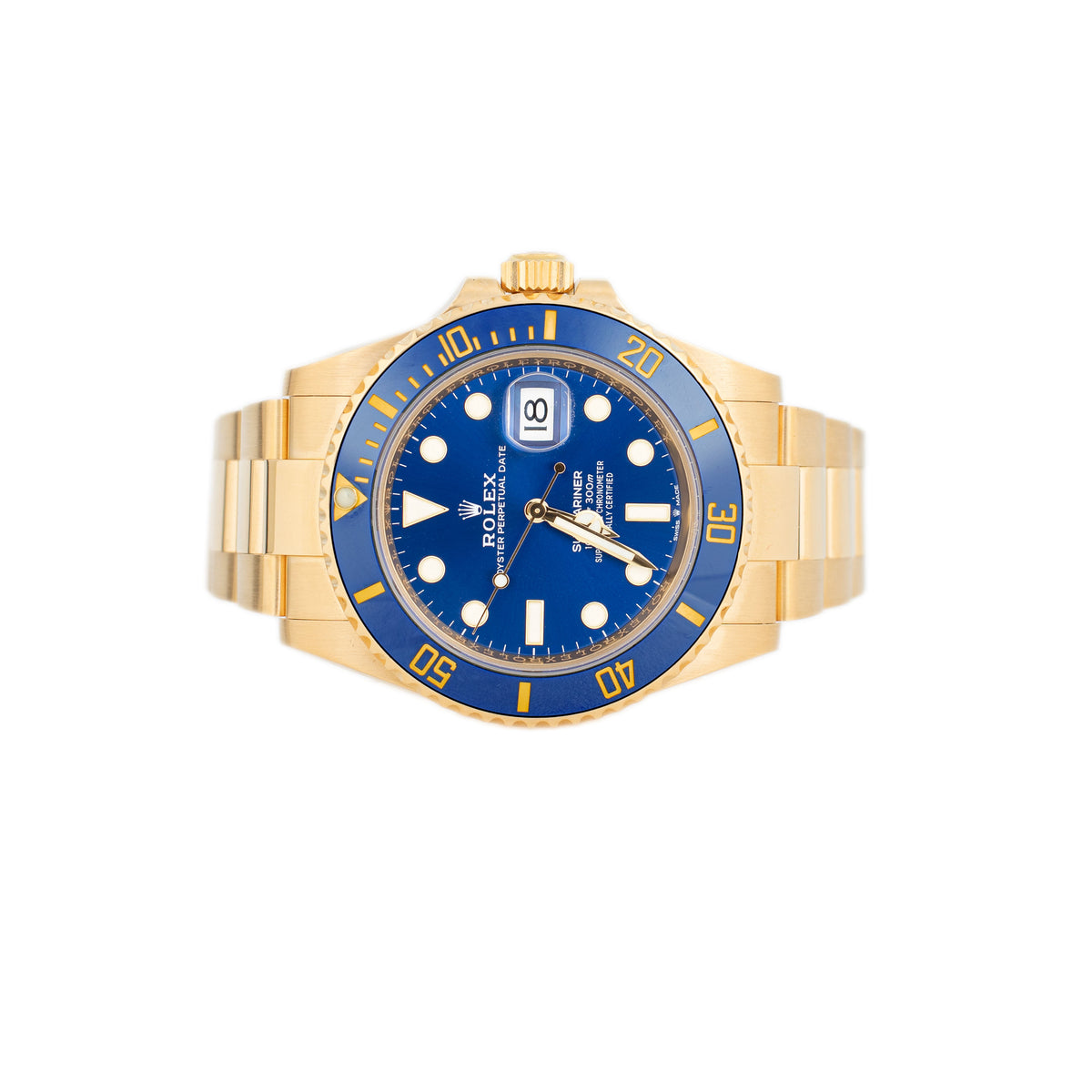 Rolex Submariner Date Yellow Gold Blue Dial 41mm 126618LB Full Set