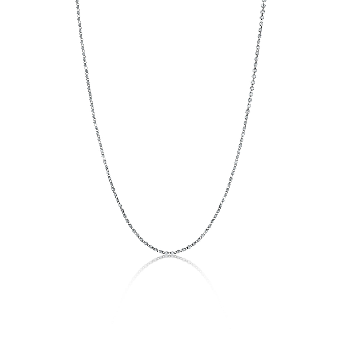 Platinum Pierced Diamond Chain Necklace