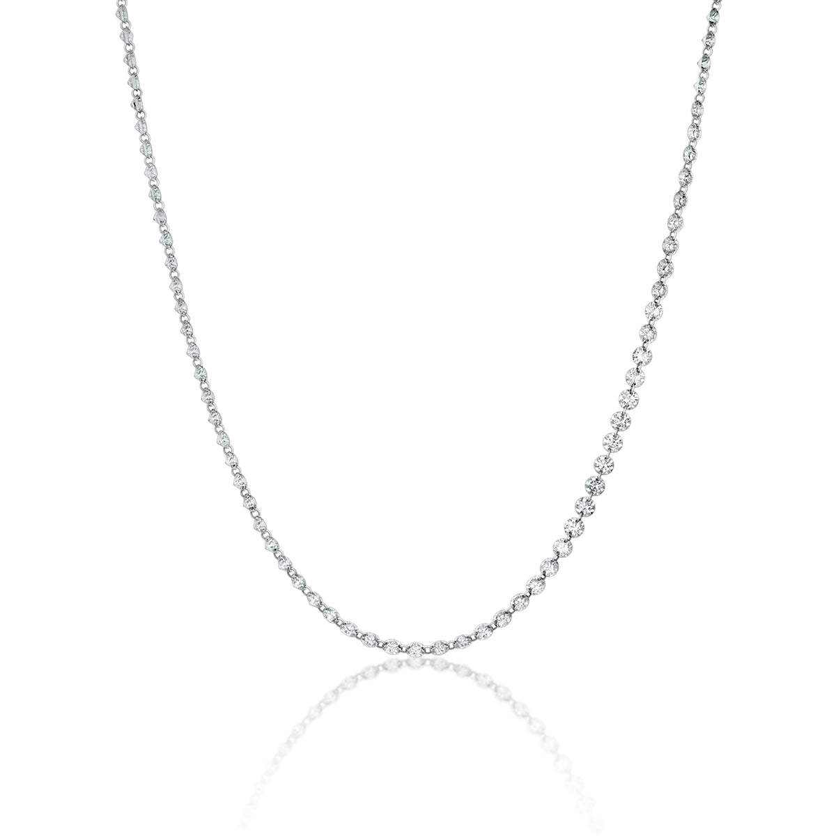 Platinum Pierced Diamond Chain Necklace