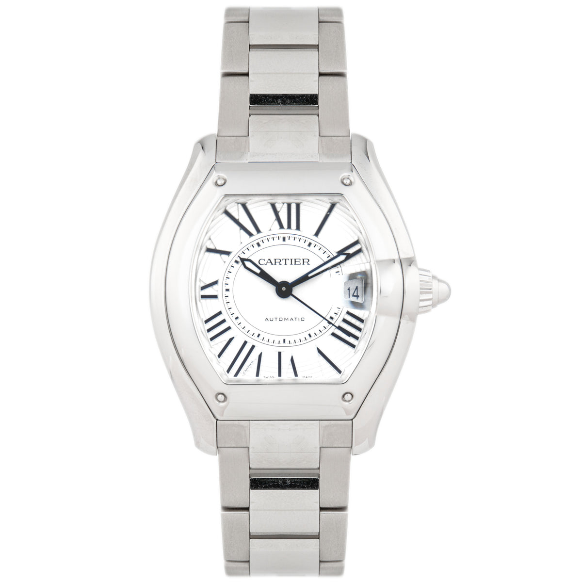 Cartier Roadster Stainless Steel Silver Dial 47.2x38.8mm WSRD0020 Full Set