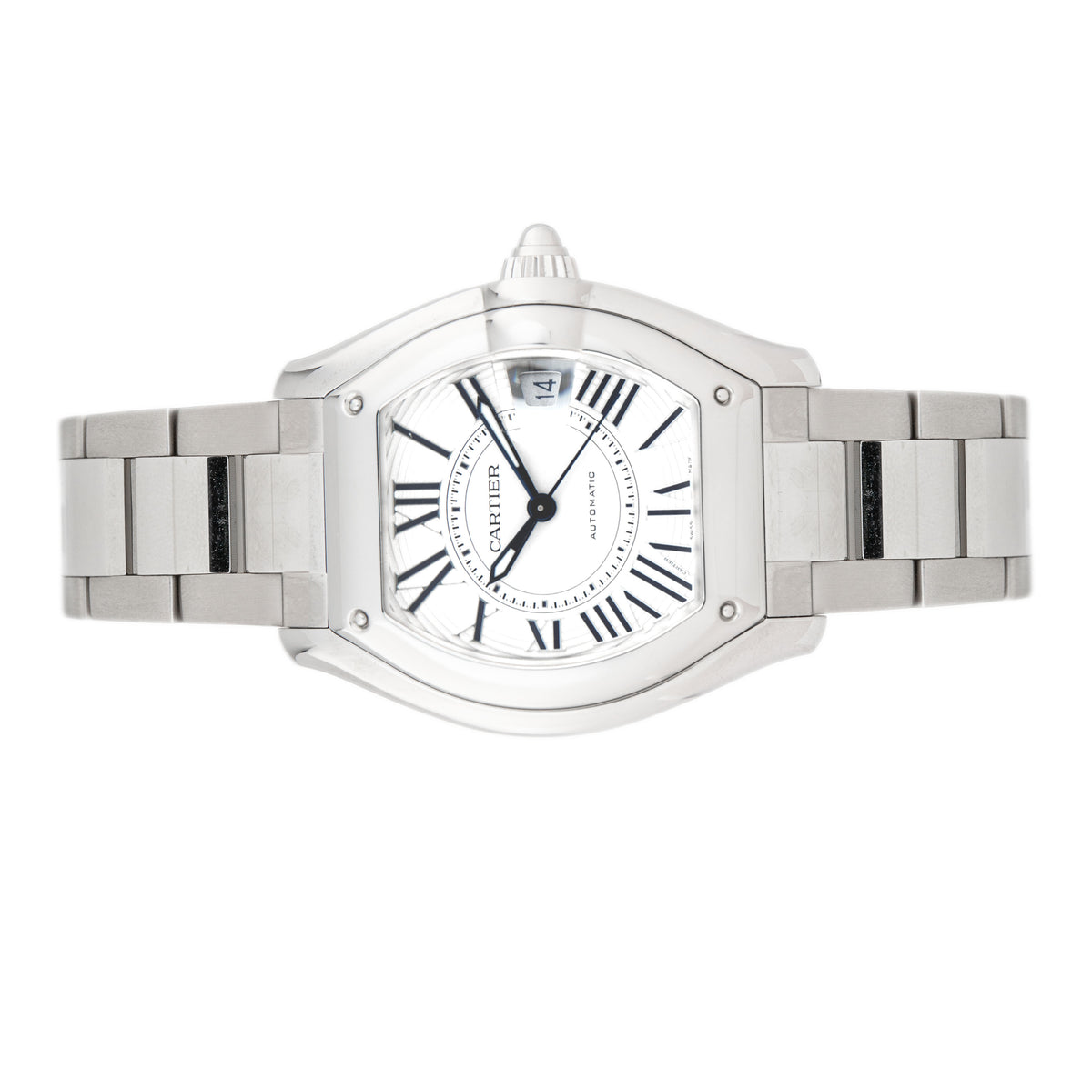 Cartier Roadster Stainless Steel Silver Dial 47.2x38.8mm WSRD0020 Full Set