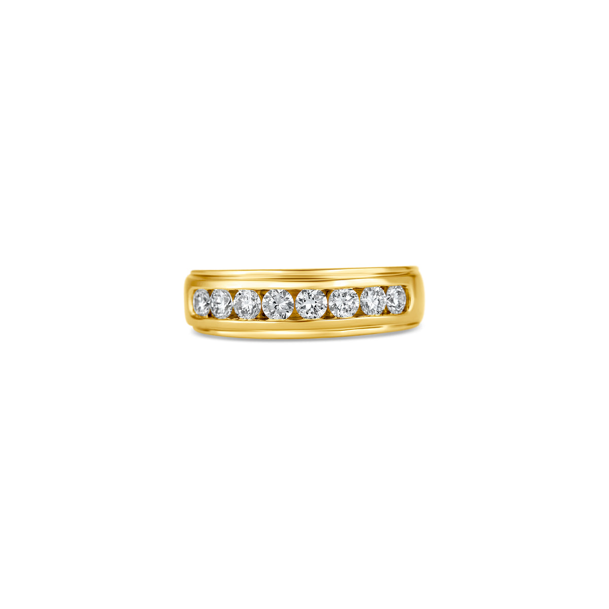 14k Yellow Gold Lab Grown Diamond Channel Set Wedding Band 1.00cttw