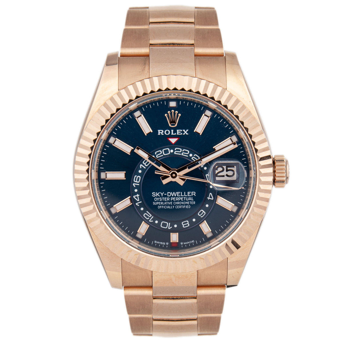 Rose gold blue sky dweller 2026 Rolex Sky-Dweller Rose Gold Blue Dial Jubilee USD 74,900