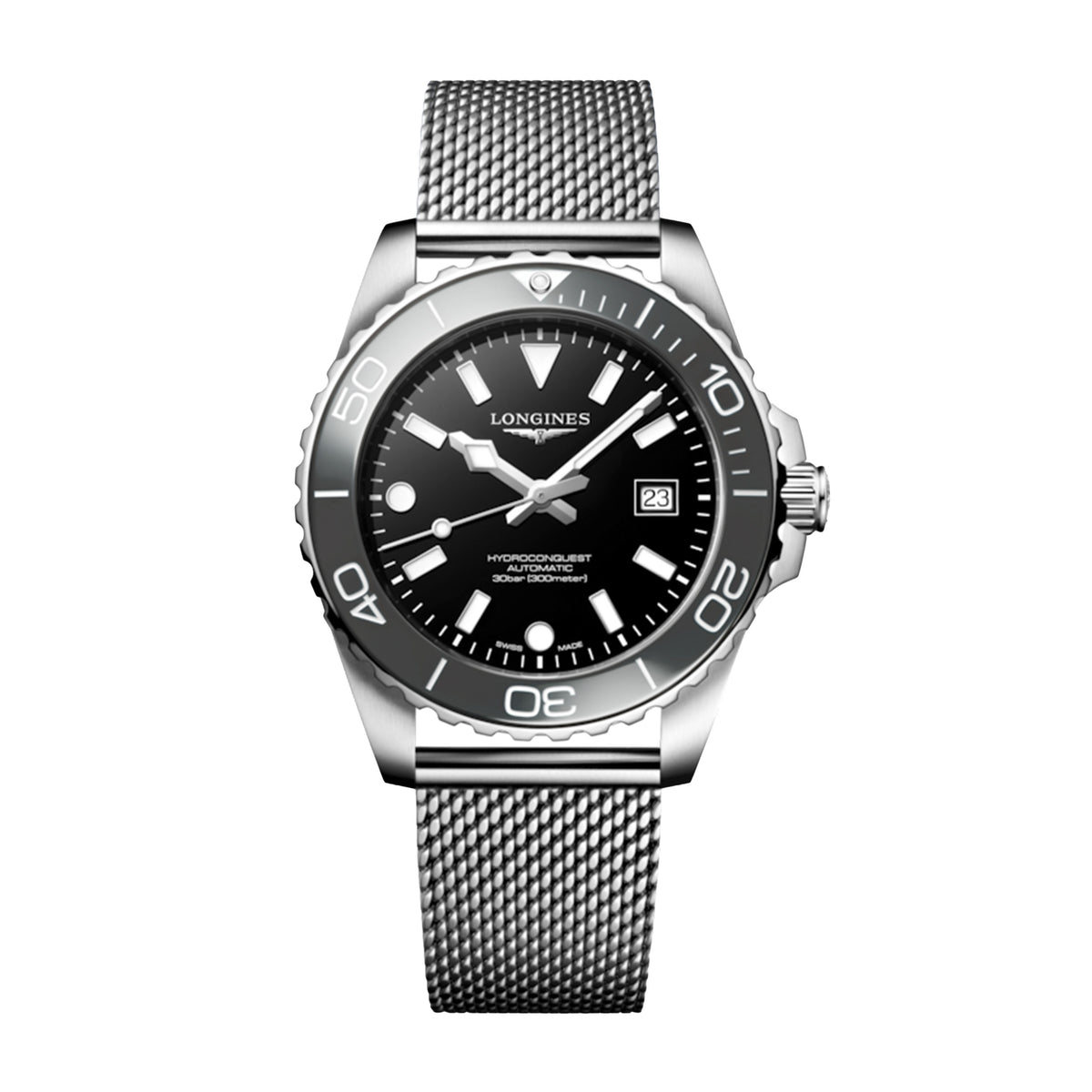 Longines Hydroconquest Watch, 42mm Black Dial, L3.788.4.70.6