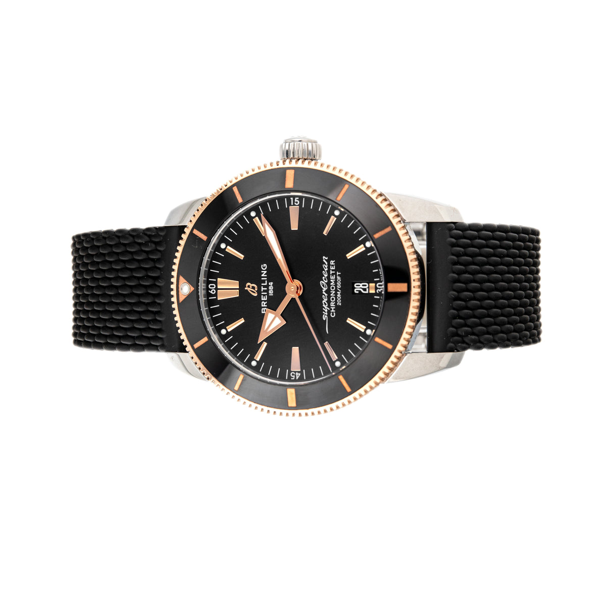 Breitling Superocean Heritage Stainless Steel Rose Gold Black Dial 44mm UB2030121B1A1