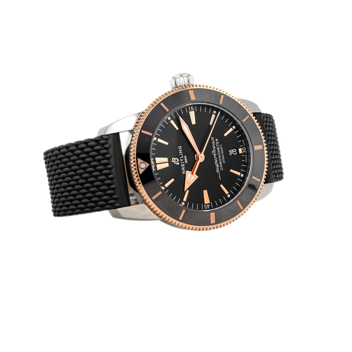 Breitling Superocean Heritage Stainless Steel Rose Gold Black Dial 44mm UB2030121B1A1