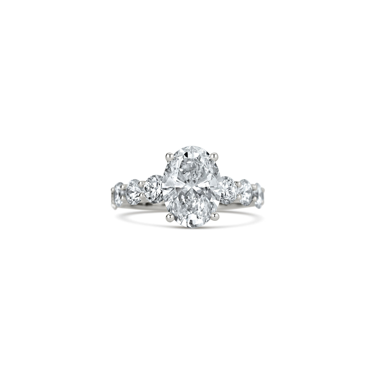 14k White Gold Lab Grown Oval Diamond Engagement Ring