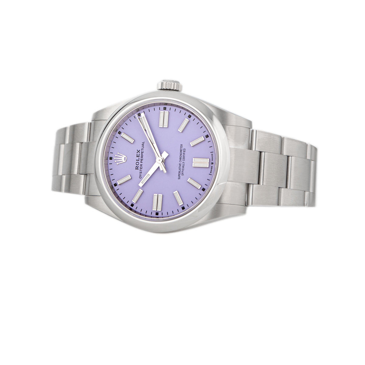 Rolex Oyster Perpetual 41 Stainless Steel Lavender Dial Oyster Bracelet 41mm 134300 Full Set