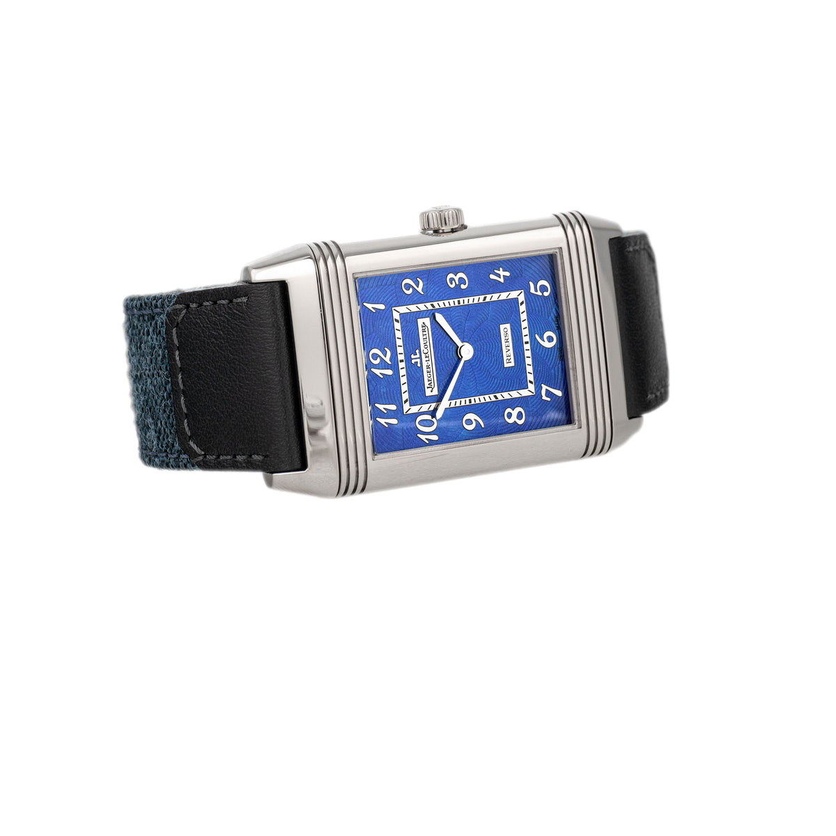 Jaeger-LeCoultre Grande Reverso Limited Edition White Gold Blue Enamel Guilloche Dial 30x48.5mm 273.3.62 Q37335E1 Full Set