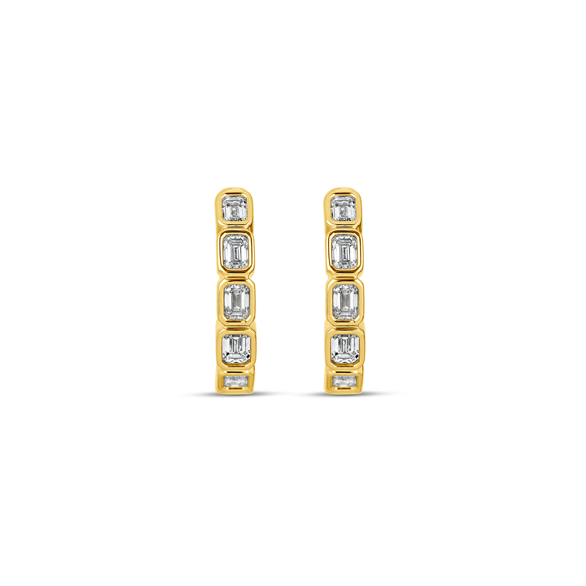 14k Yellow Gold Lab Grown Diamond Hoop Earrings