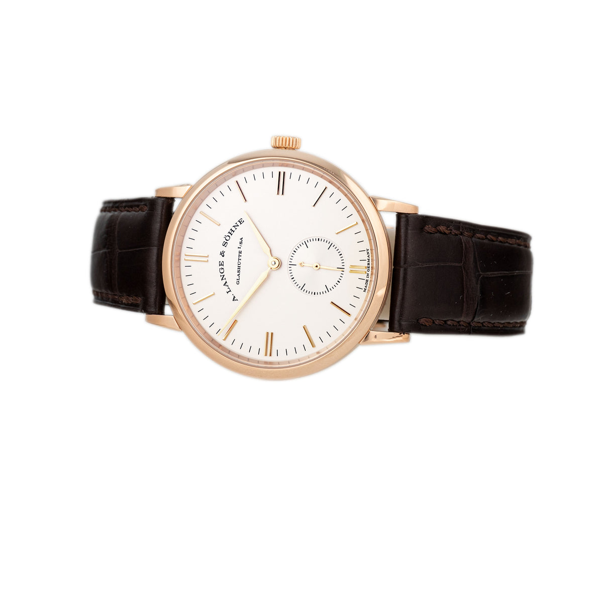 A. Lange & Sohne Saxonia Rose Gold Silver Dial 35mm 219.032