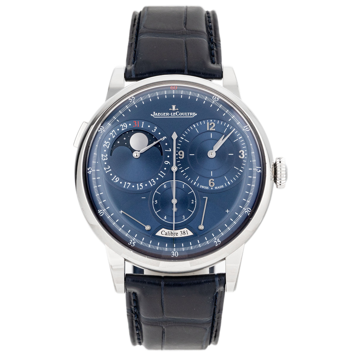 Jaeger-LeCoultre Duometre Quantieme Lunaire Stainless Steel Blue Dial 42.5mm Q604848J Full Set