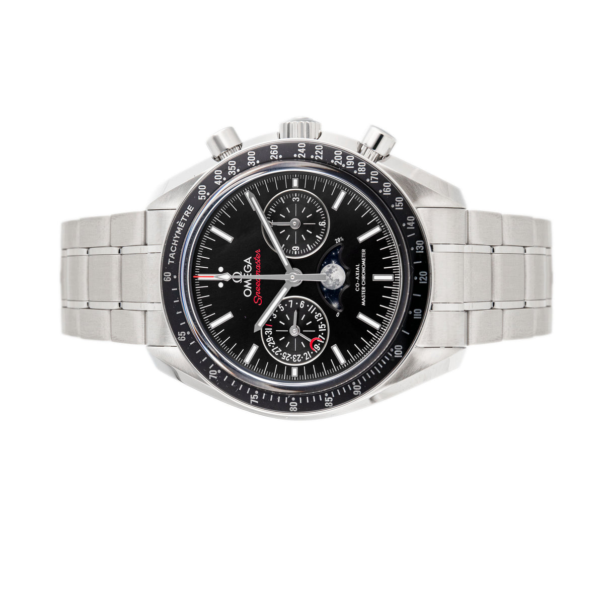 Omega Speedmaster Moonphase Stainless Steel Black Dial 44.25mm 304.30.44.52.01.001 Full Set